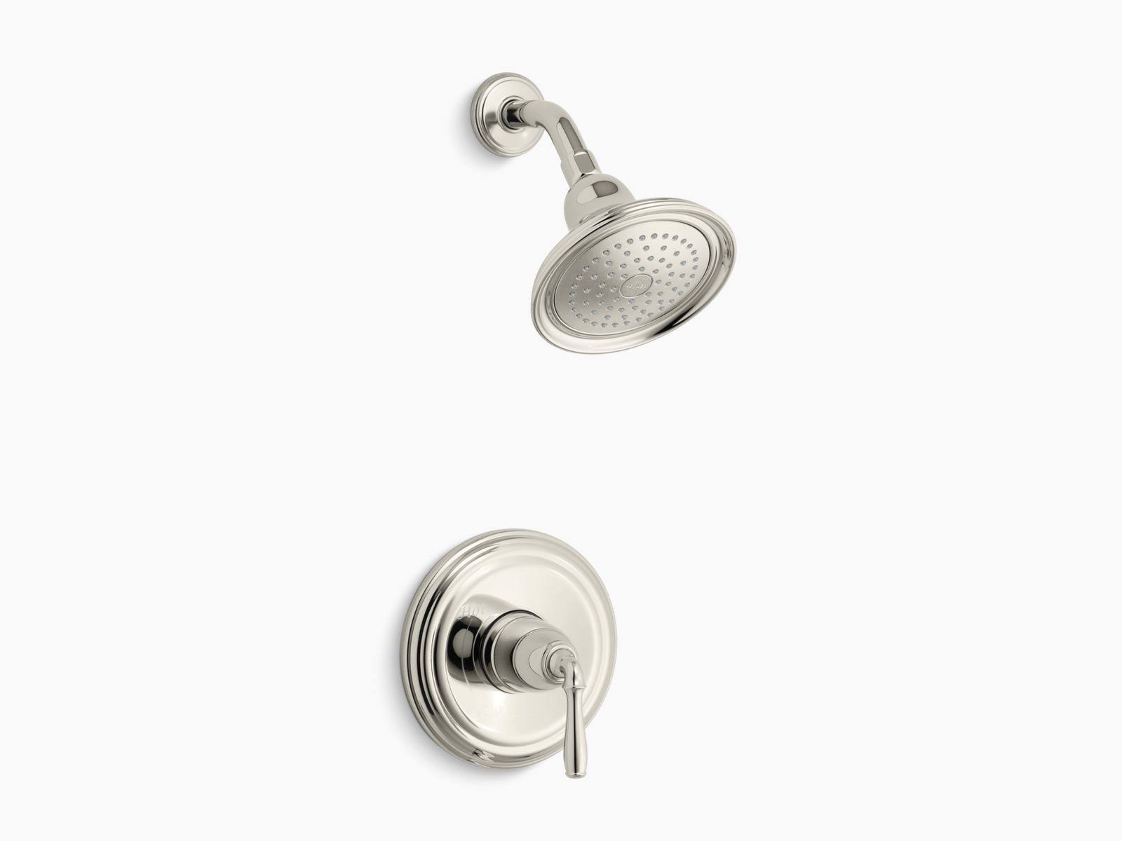 Kohler TS396-4-SN Devonshire Rite-Temp Shower Valve Trim with Lever Handle and 2.5 GPM Showerhead