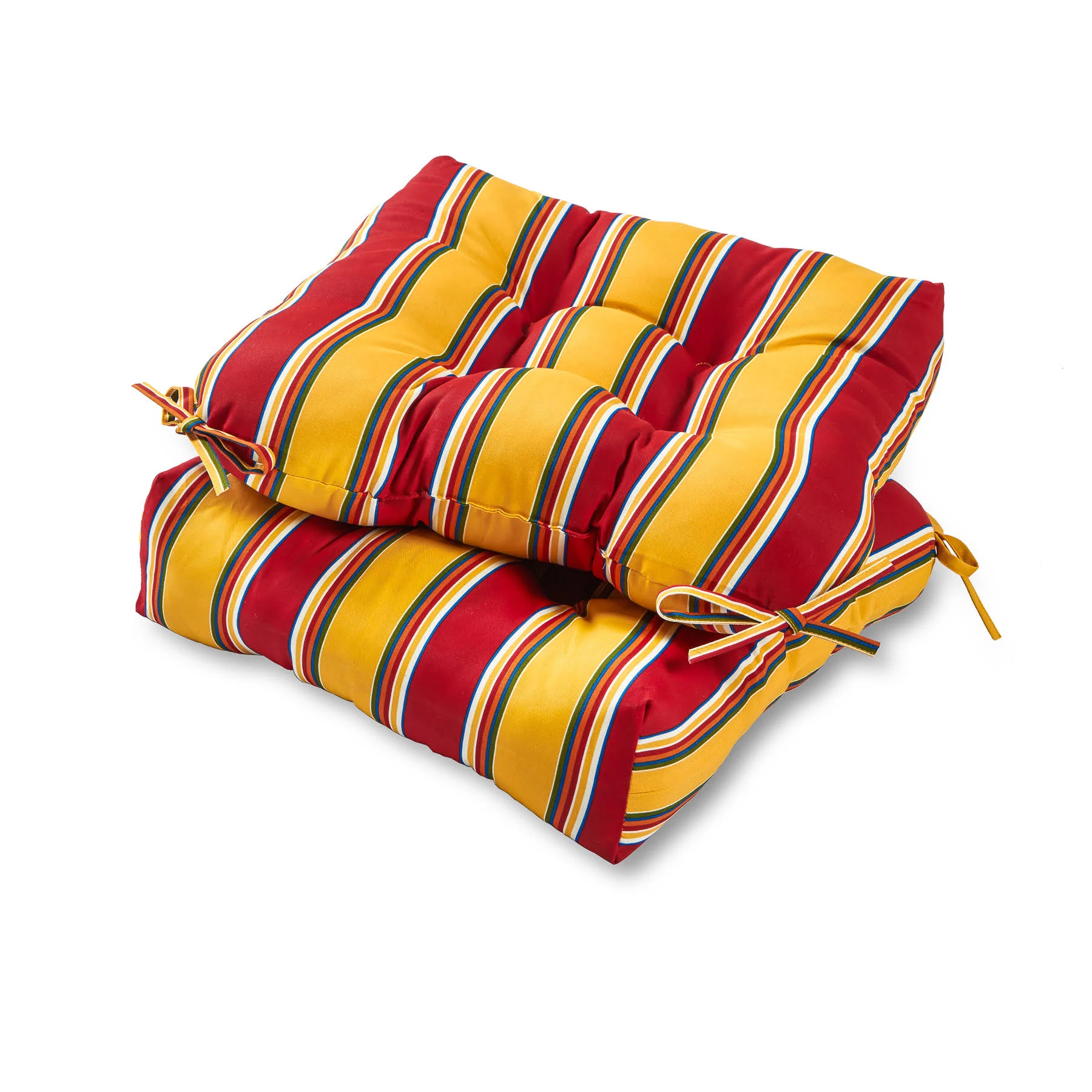 Greendale Home Fashions 20-inch Outdoor Chair Cushion Set of 2 Carnival Stripe