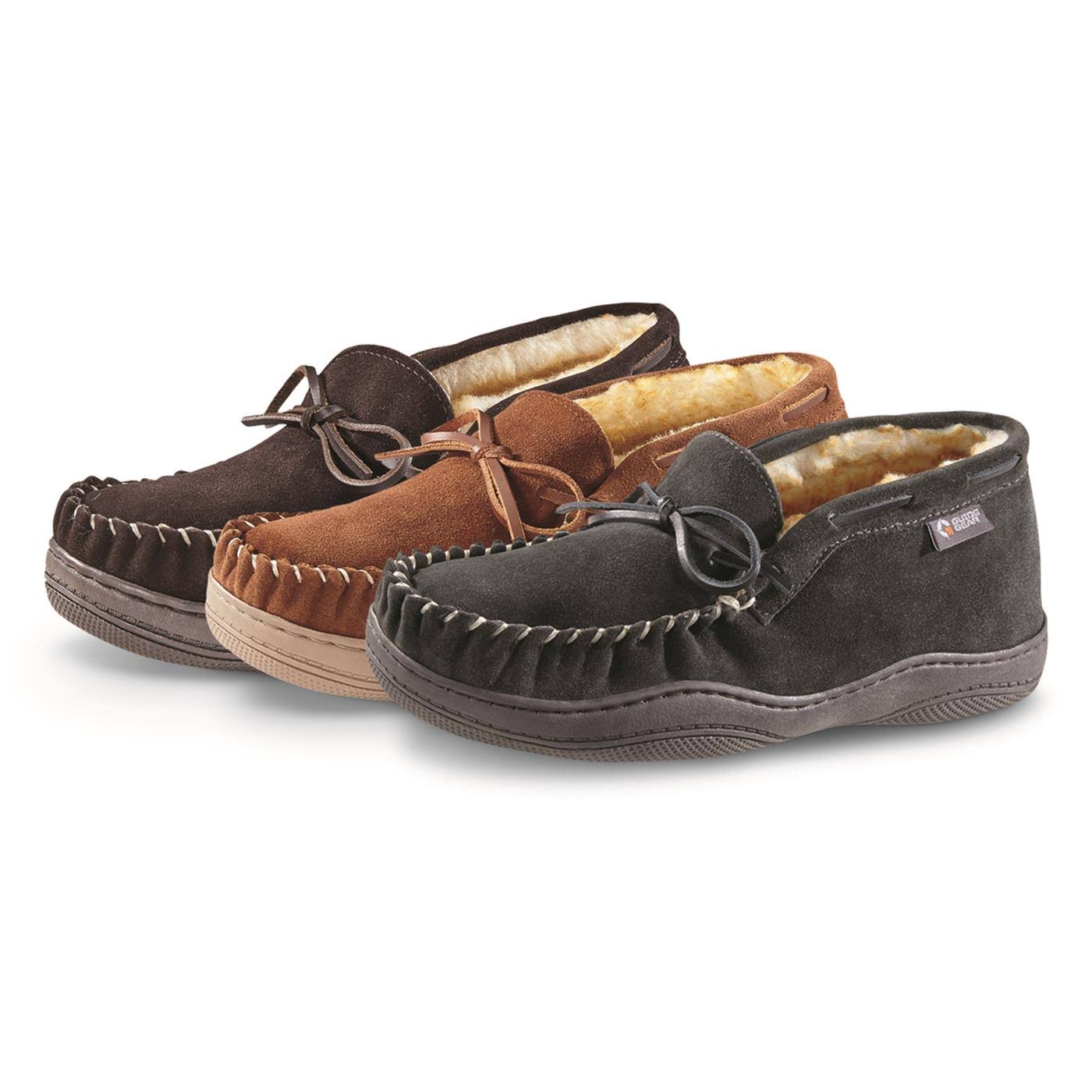 Guide Gear Men&s Suede Chukka Moccasin Slippers, 10D, Spice