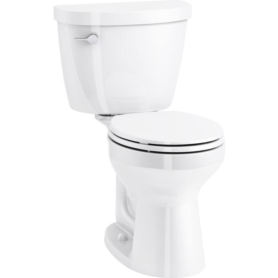Kohler Cimarron Rev 360 2-Piece 1.28 GPF Single Flush Round-Front Complete Solution Toilet in White, Seat Included 31668-0