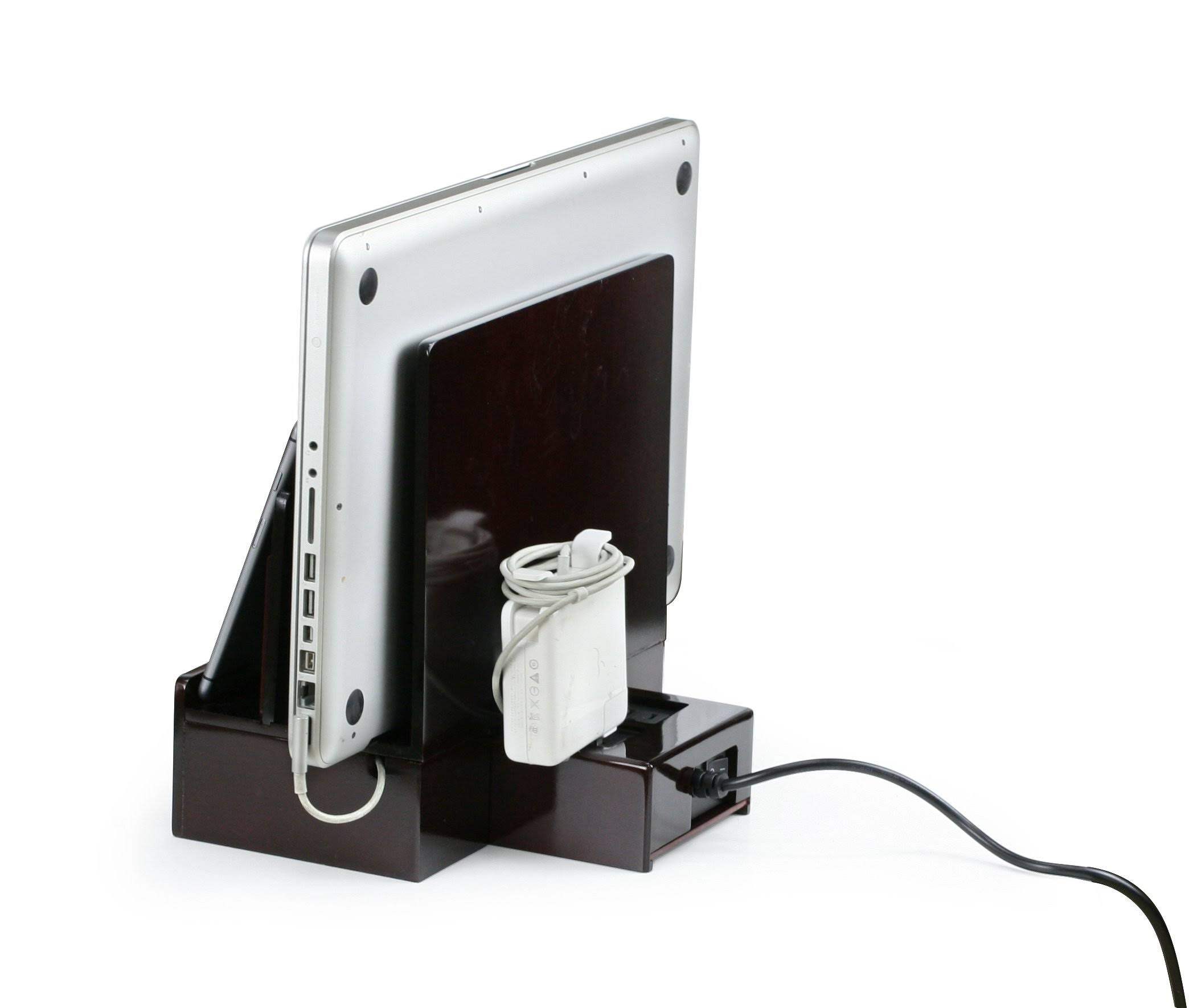 Smart Multi-Device Charging Station with USB+AC Power Hub - High Gloss