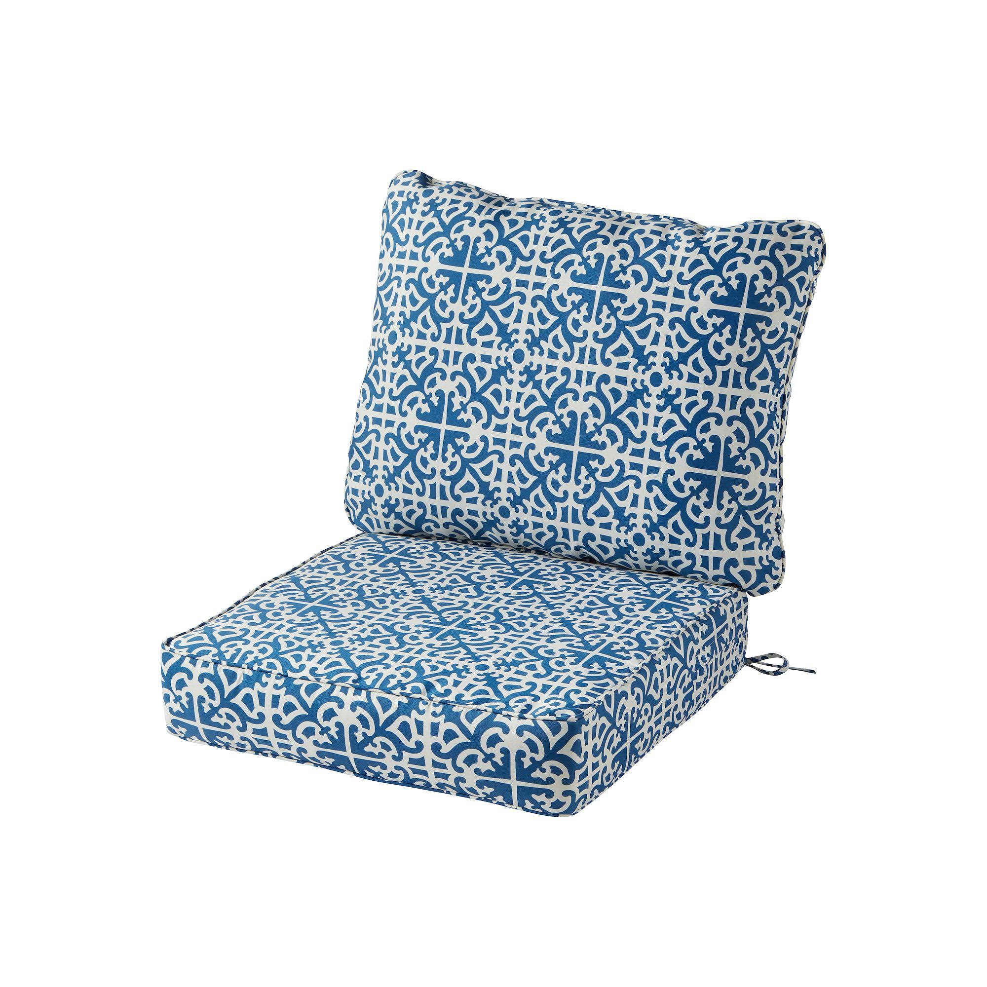Greendale Home Fashions Outdoor Deep Seat Cushion Set, Indigo, Indigo