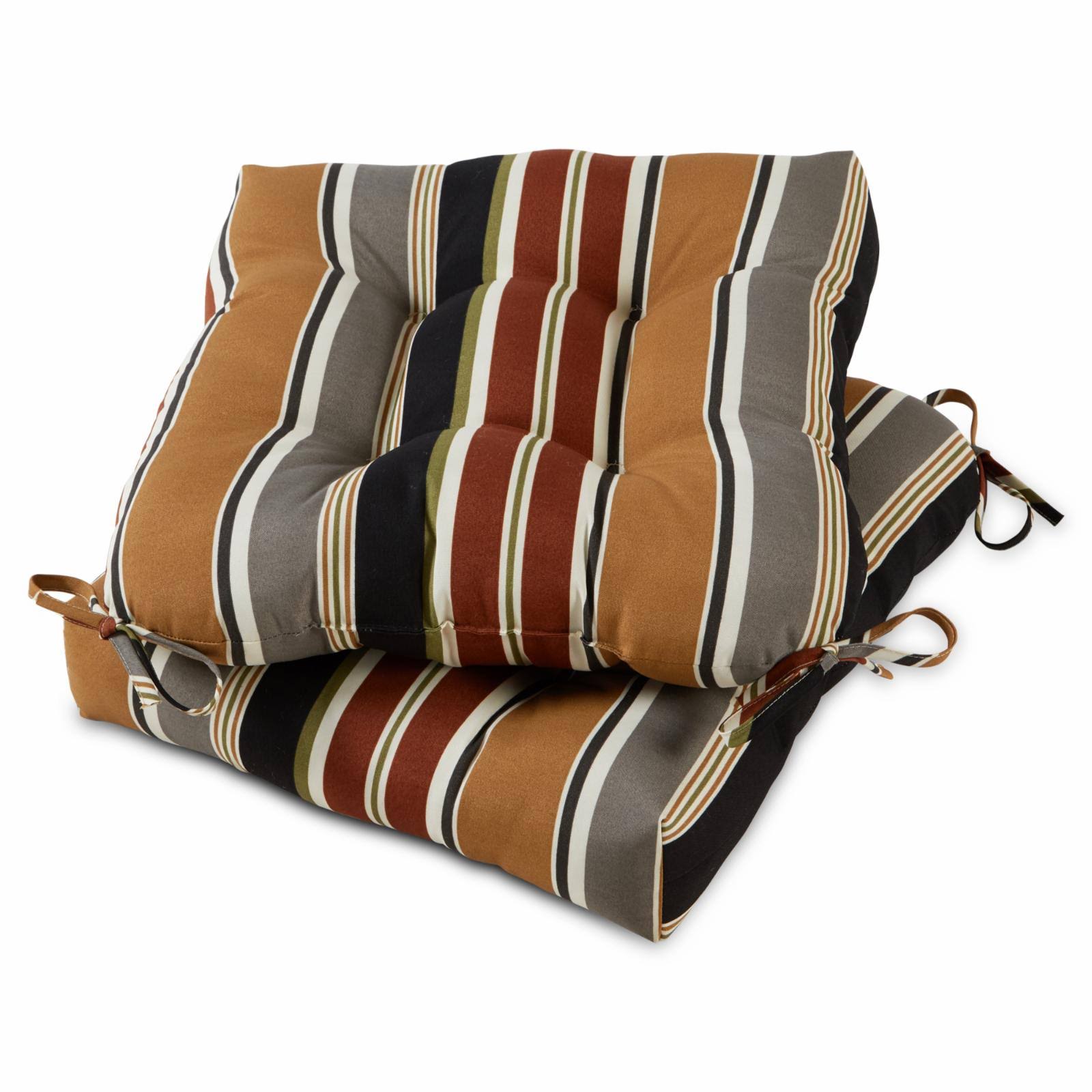 Brick Stripe 20-inch Outdoor Dining Seat Cushion (Set of 2)
