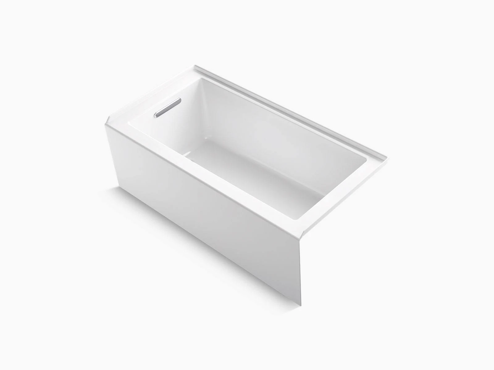 Kohler 1956-LA-0 Underscore 60x22 x 30x22 Alcove Bath with Integral Apron, Integral Flange and Left-Hand Drain - White
