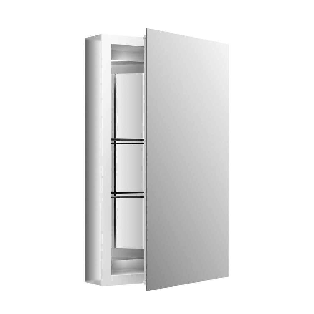 Kohler Bathroom Medicine Storage Cabinet 15 in. W x 26 in. H Aluminum White
