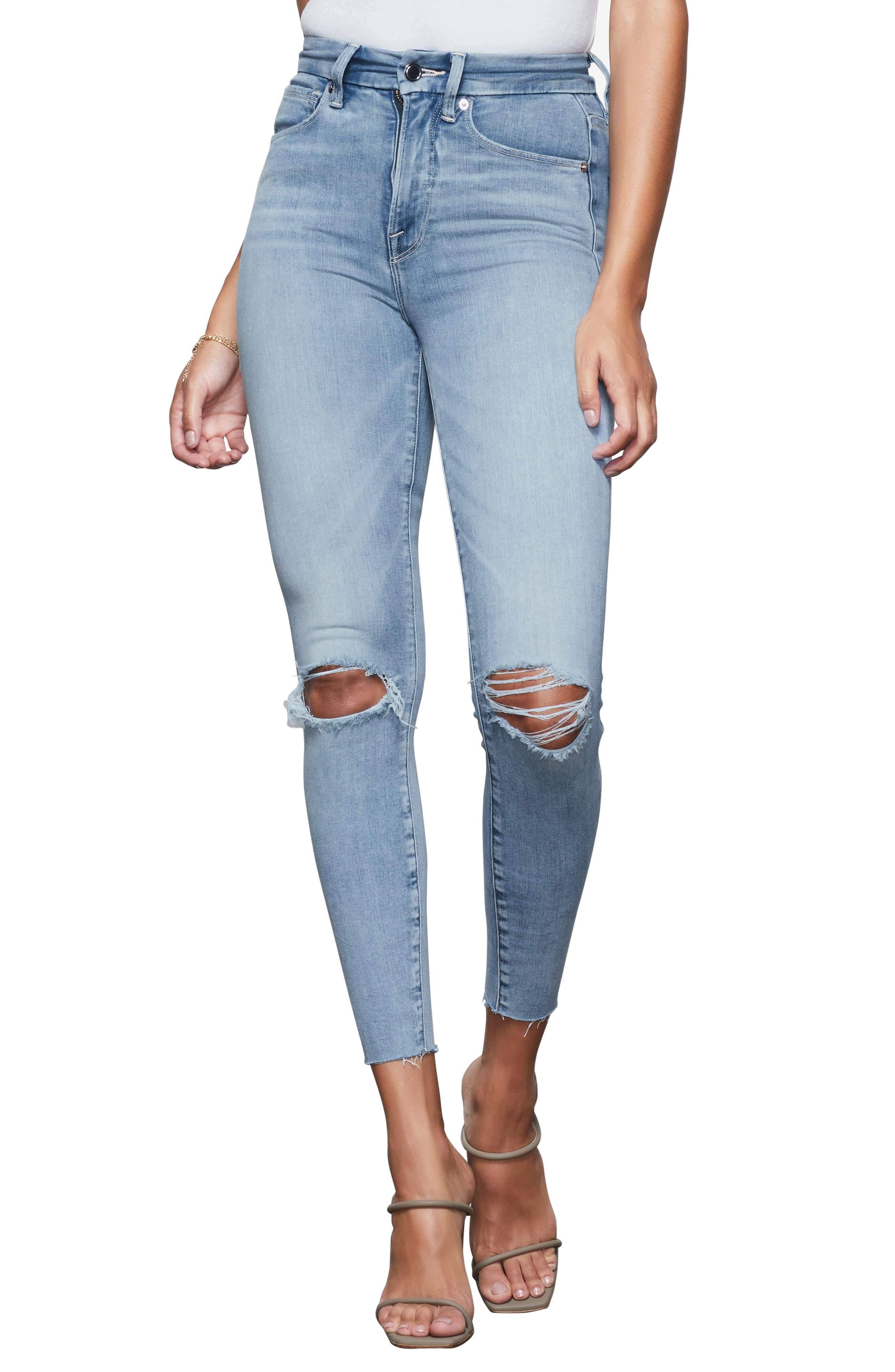 Good American Women&s Good Waist Crop Skinny Jeans in Blue352 - Blue - Size 24