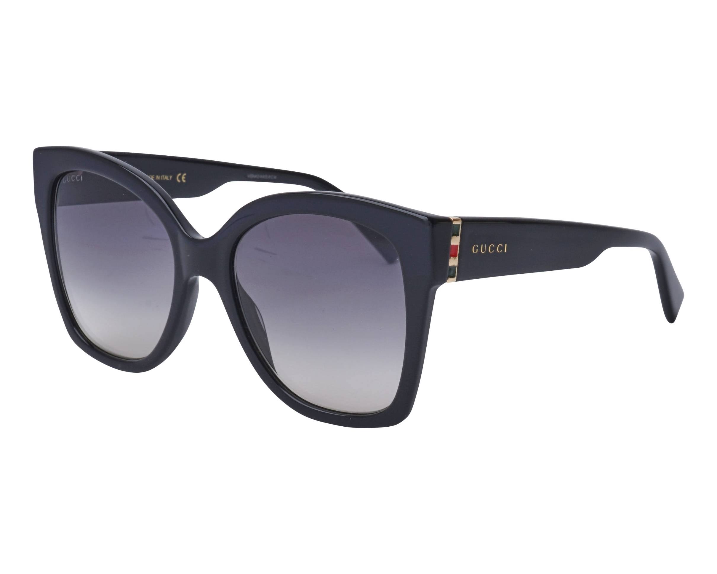 Gucci GG0459S Rectangle Sunglasses - Black/Gray 54 mm