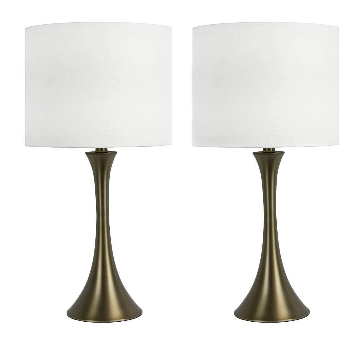 24.25x22 Matte Golden Bronze Table Lamp Set
