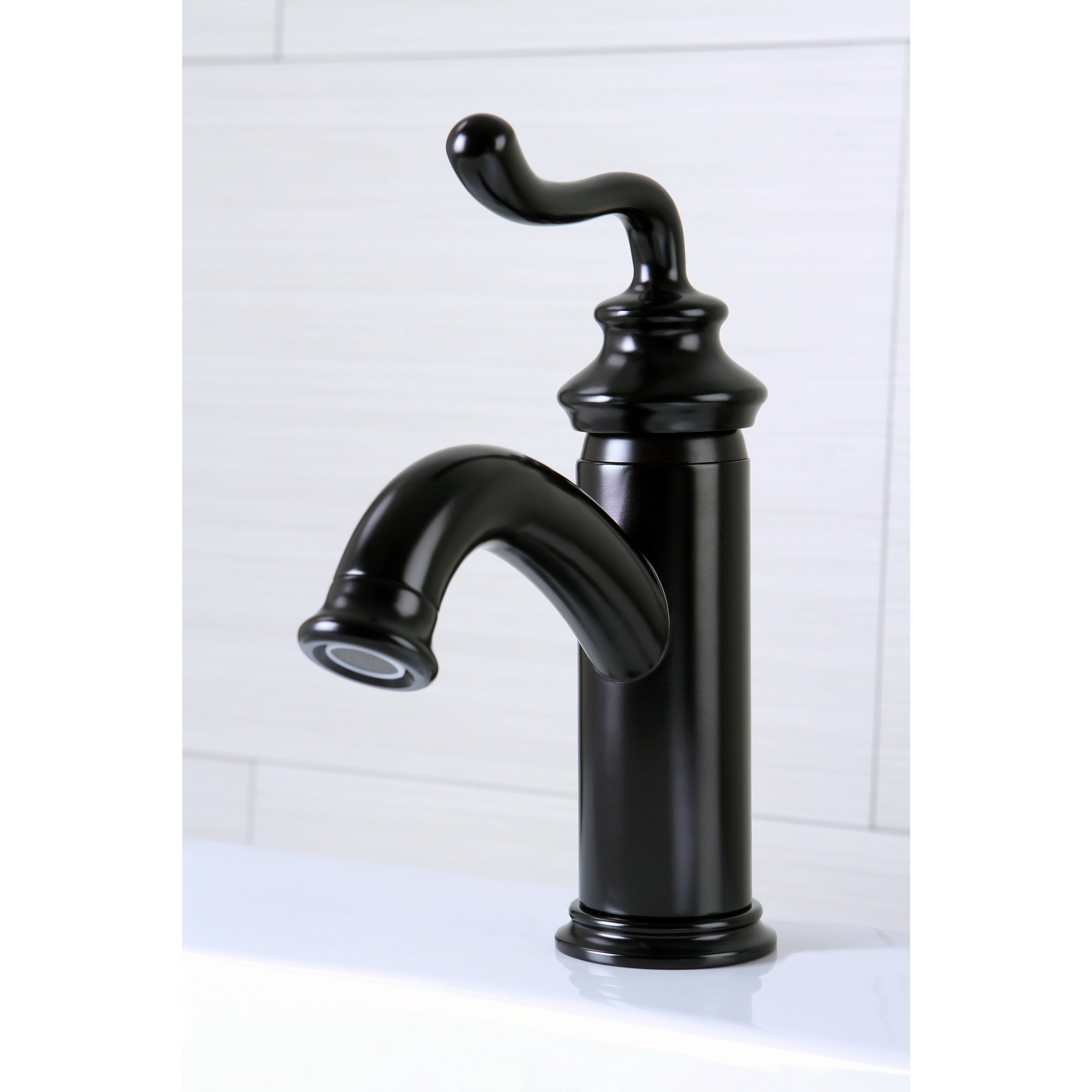 Kingston Brass Single Handle Oil Rubbed Bronze Single Hole Bathroom Faucet, Size: Brown