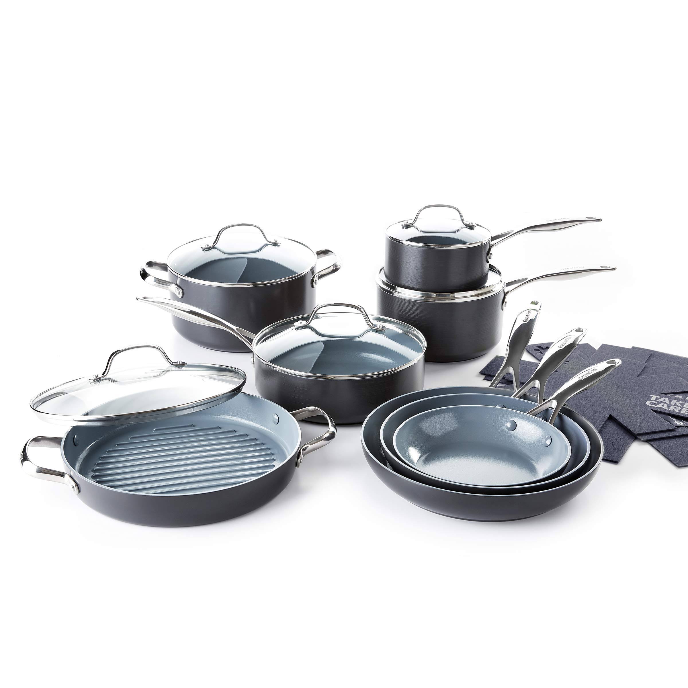 Greenpan Valencia Pro 13-Piece Cookware Set + Bonus - 100% Exclusive - Gray