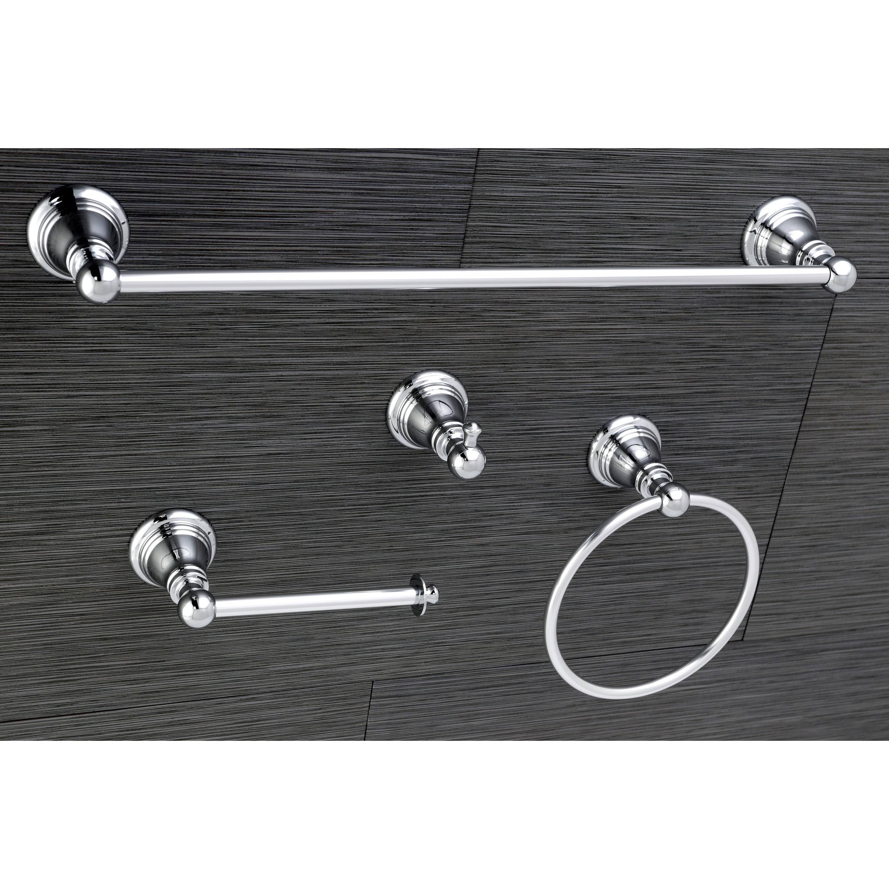 Kingston Brass Classic Polished Chrome 4-Piece Bathroom Accessory Set