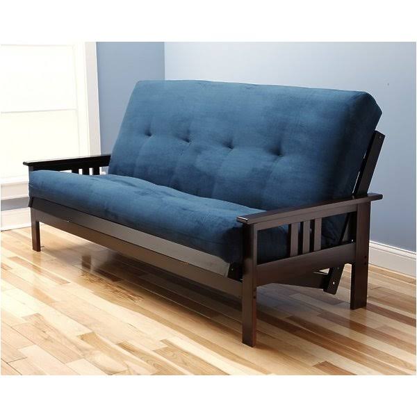 Kodiak Monterey Espresso Queen Futon with Suede Navy Mattress