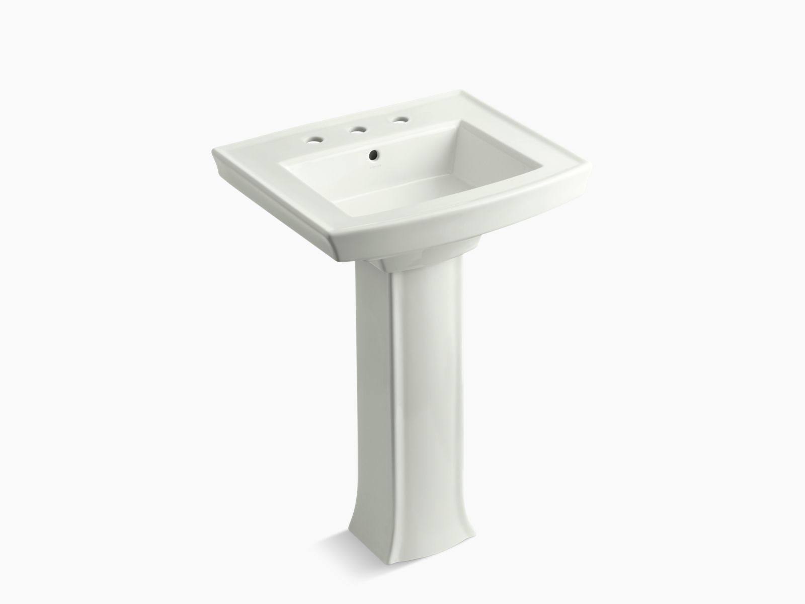 Kohler K-2359-8-NY Archer Pedestal Bathroom Sink with 8x22 Centers, Dune