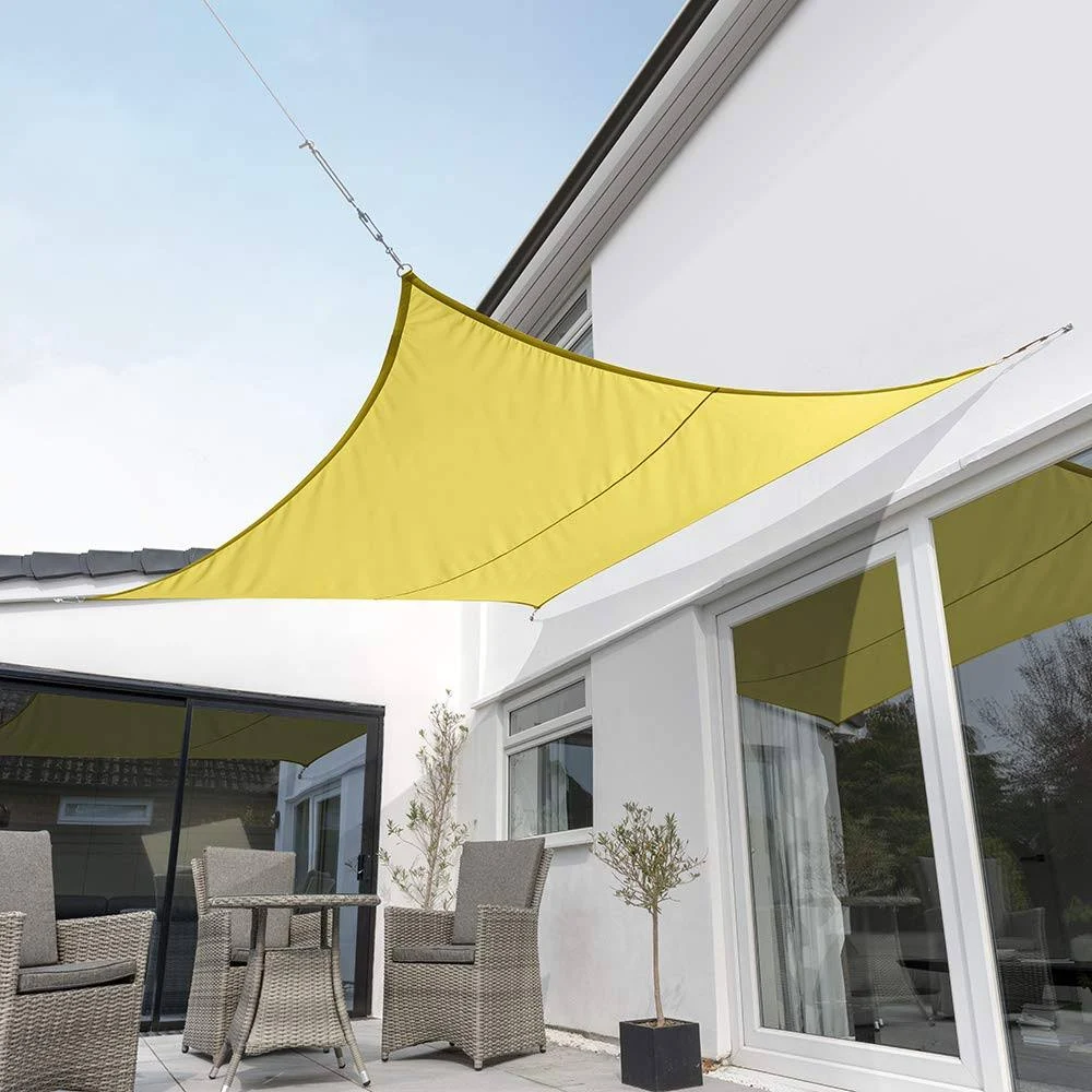 Kookaburra Waterproof Sun Sail Shade - Yellow - 11ft 10x22 Square