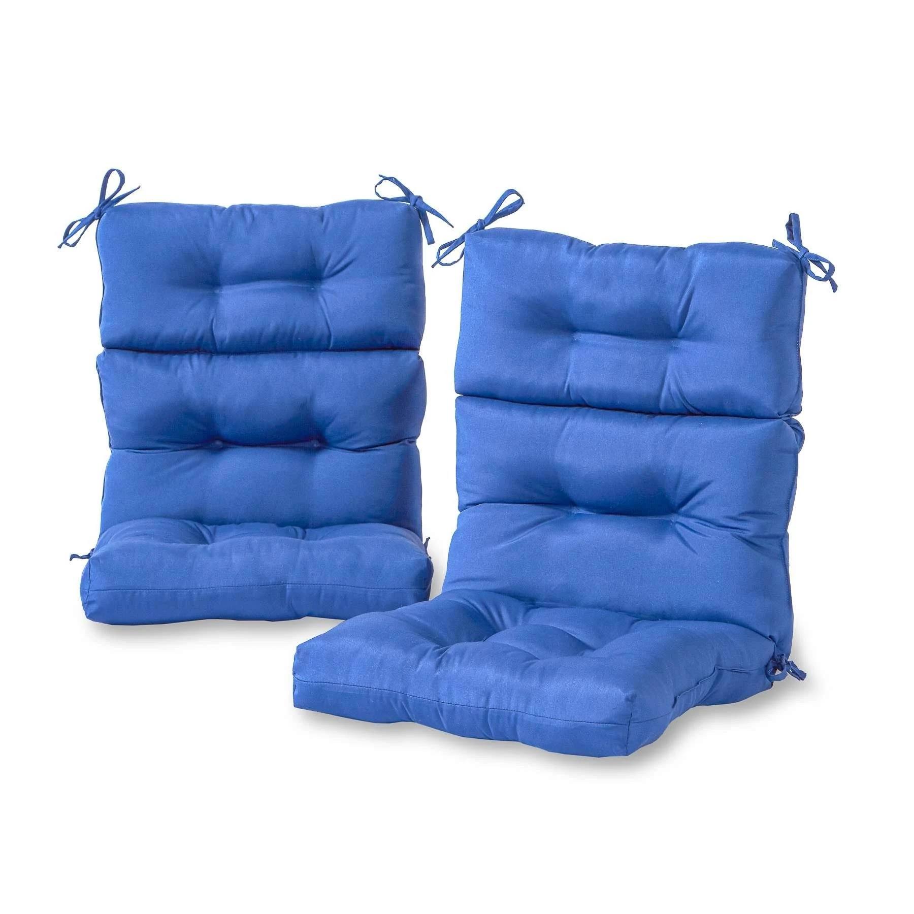 Greendale Home Fashions Outdoor High Back Chair Cushion Set of 2, Marine