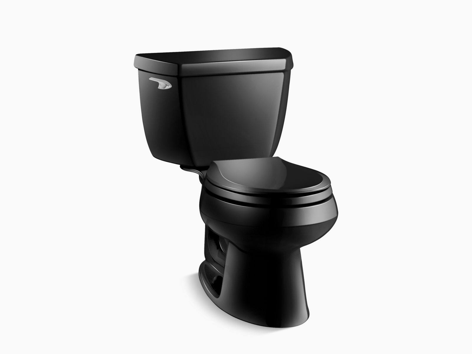 KOHLER 3577-7 Wellworth Classic Two-Piece Round-Front 1.28 GPF Toilet with Class Five Flush Technology and Left-Hand Trip Lever