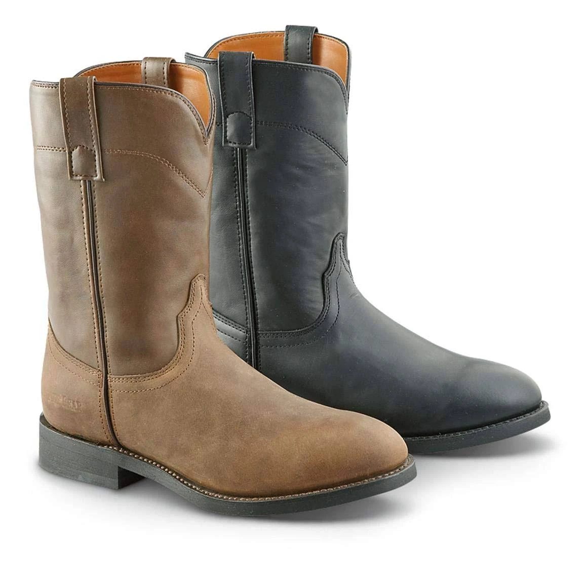 Guide Gear Men&s Roper Western Boots, 10.5 2E, Black