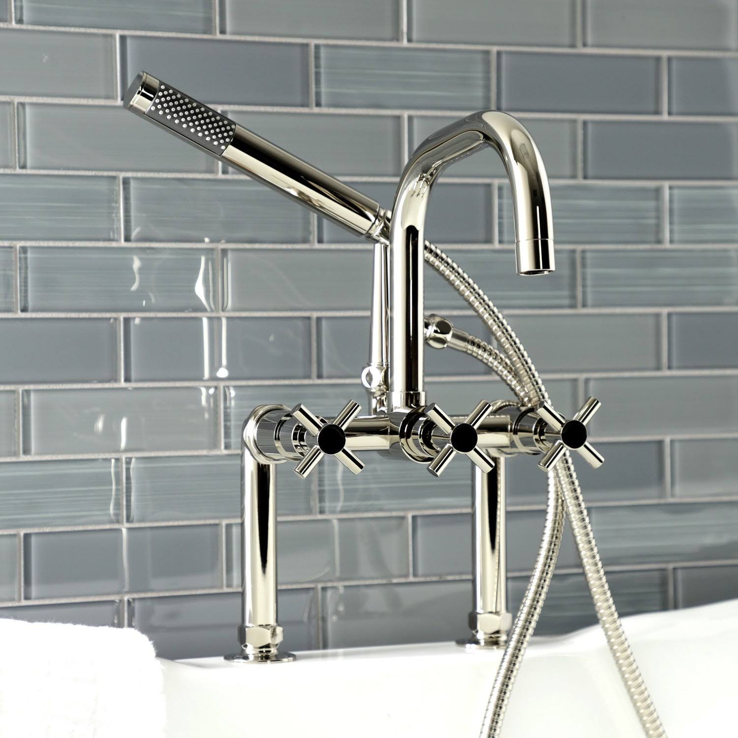 Concord Deck Mount Clawfoot Tub Faucet - Polished Nickel