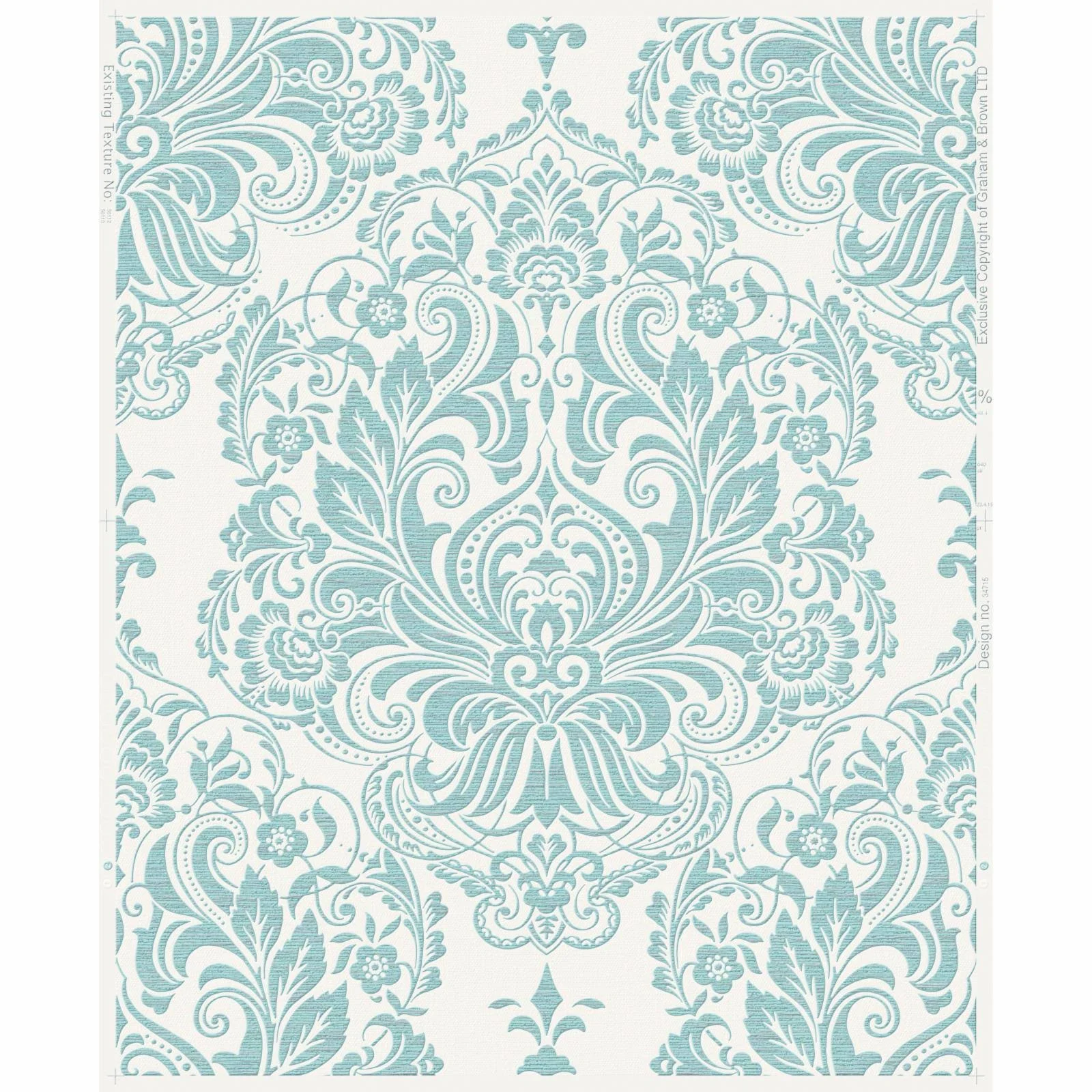 Graham u0026 Brown Melody Duck Egg Wallpaper