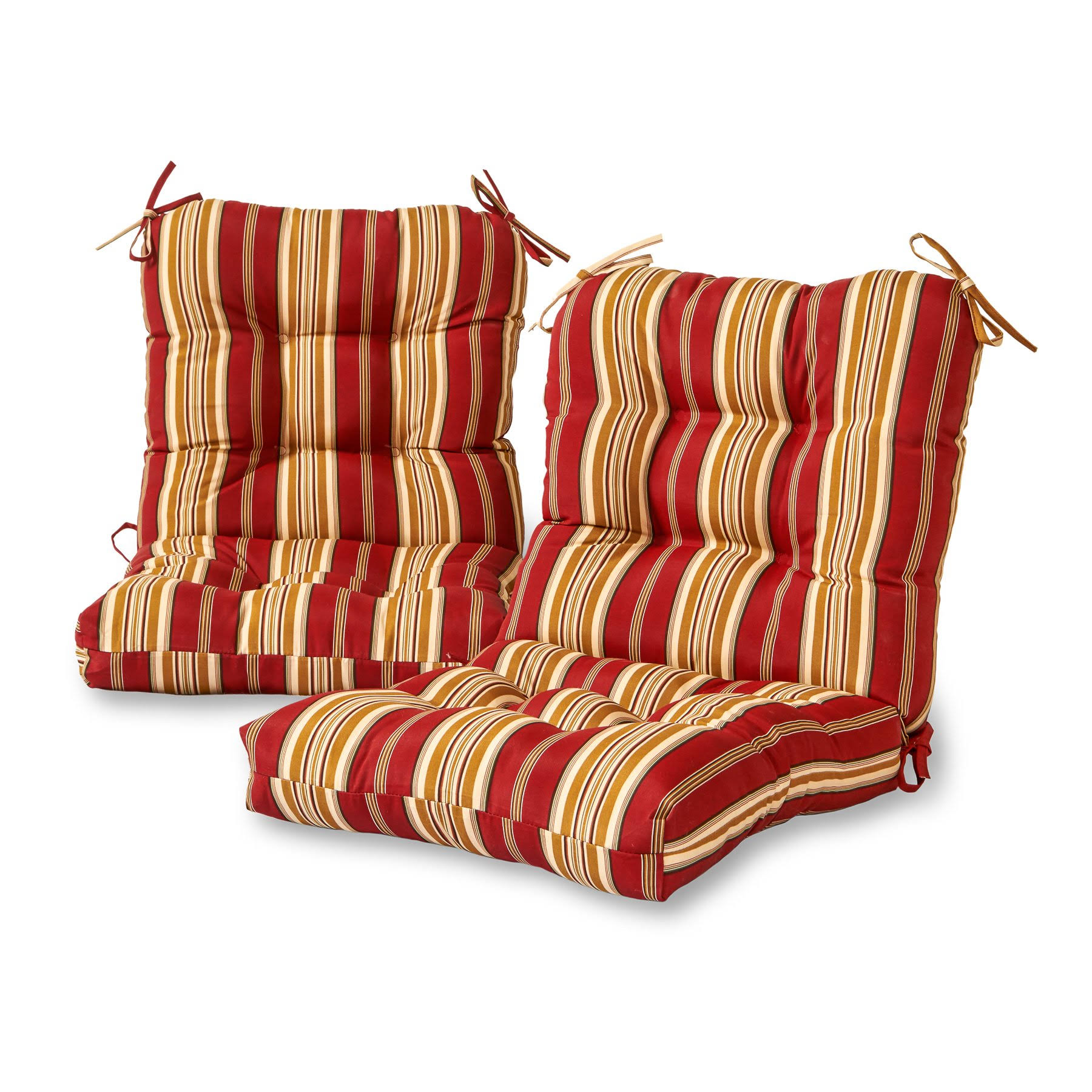 Greendale Home Fashions Roma Stripe Outdoor Chair CUSHION, Set of 2