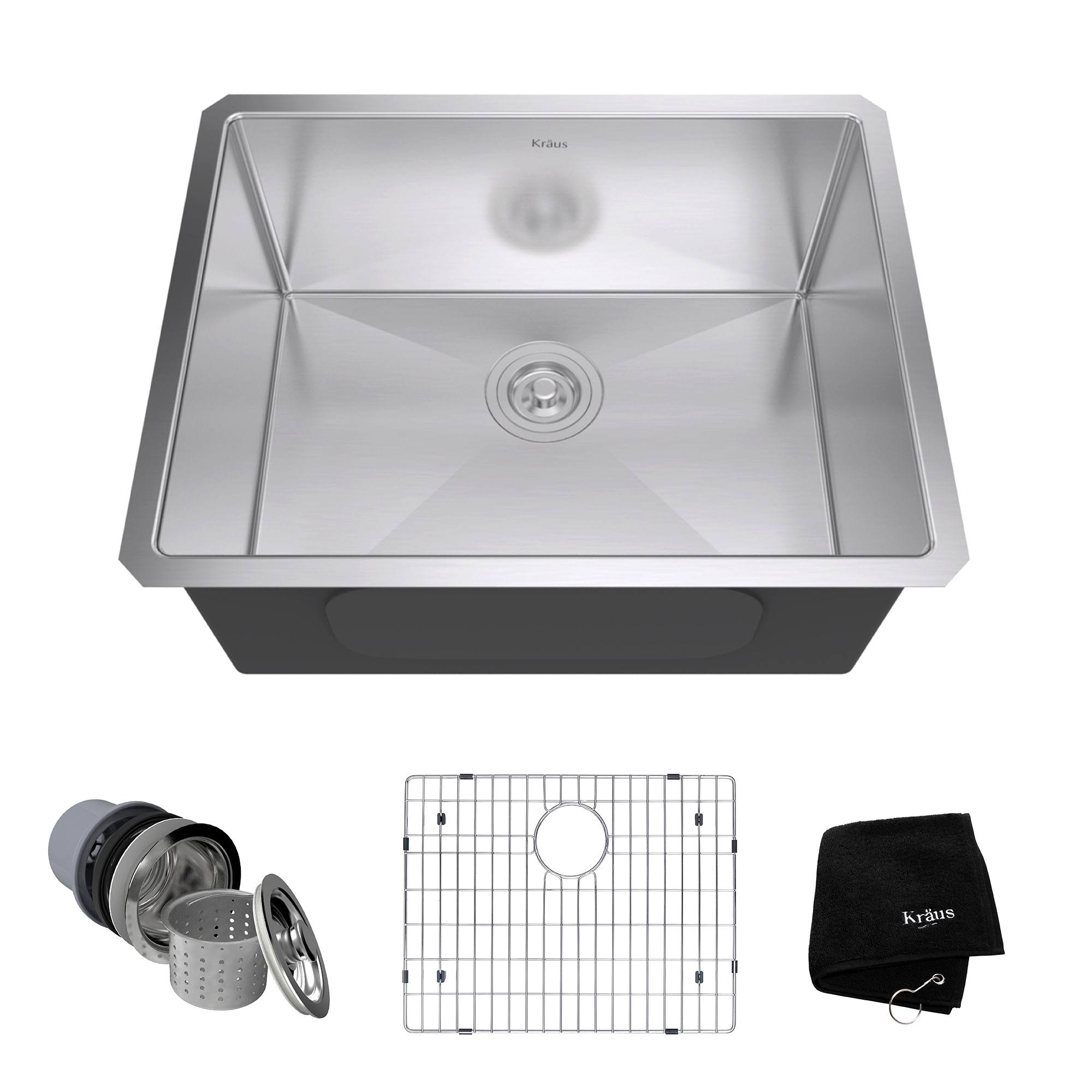Kraus 23x22 Undermount Single Bowl Kitchen Sink-Stainless Steel KHU101-23