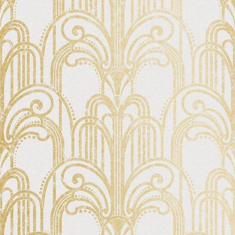 Graham u0026 Brown Art Deco Gold and Pearl Wallpaper