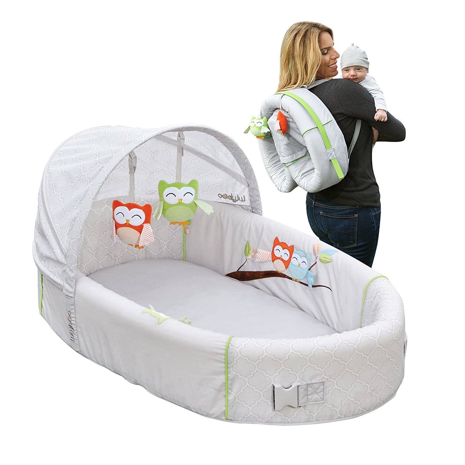 Lulyboo Baby Lounge To-Go Premium Travel Bassinet - Owl