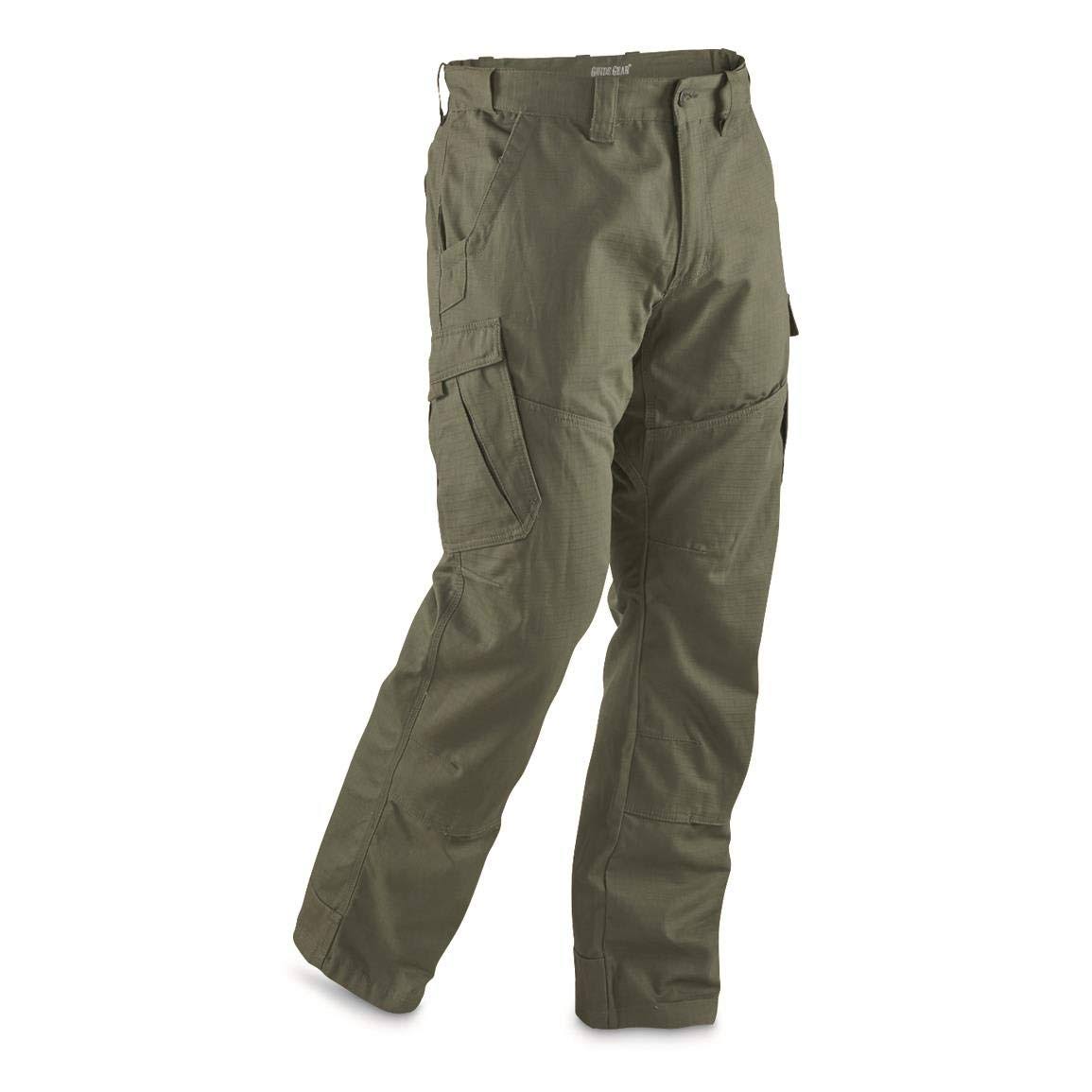 Guide Gear Men&s Ripstop Cargo Work Pants, Male, W42 L29, Moss