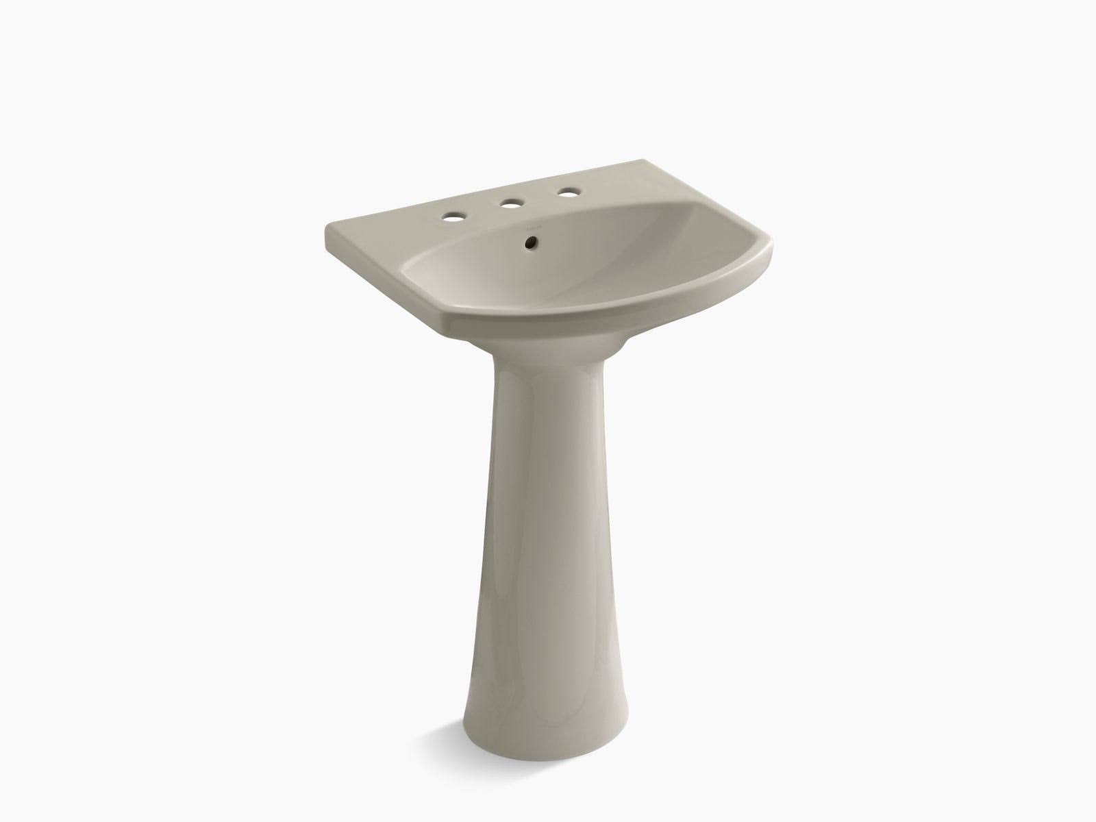 Kohler 2362-8-G9 Cimarron Pedestal Bathroom Sink with 8x22 Widespread Faucet Holes - Sandbar