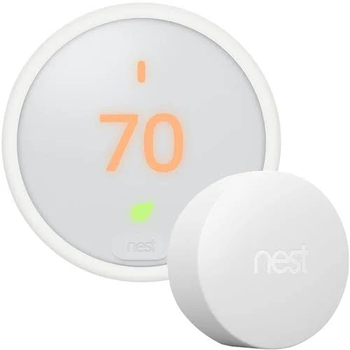 Nest Thermostat E with Nest Temperature Sensor, White