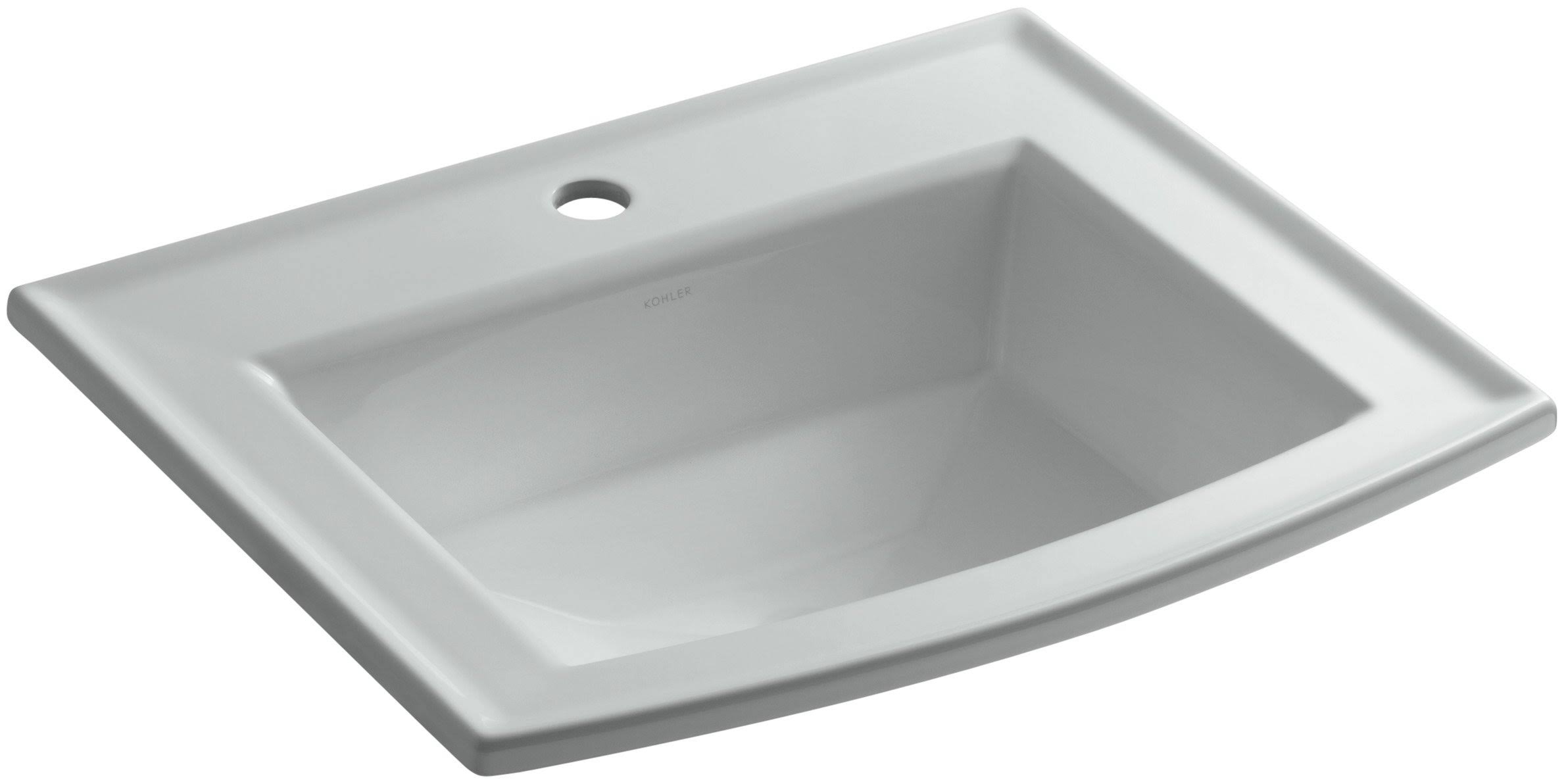 KOHLER K-2356-1-95 Archer Drop-In Bathroom Sink with Single Faucet Hole, Ice Grey