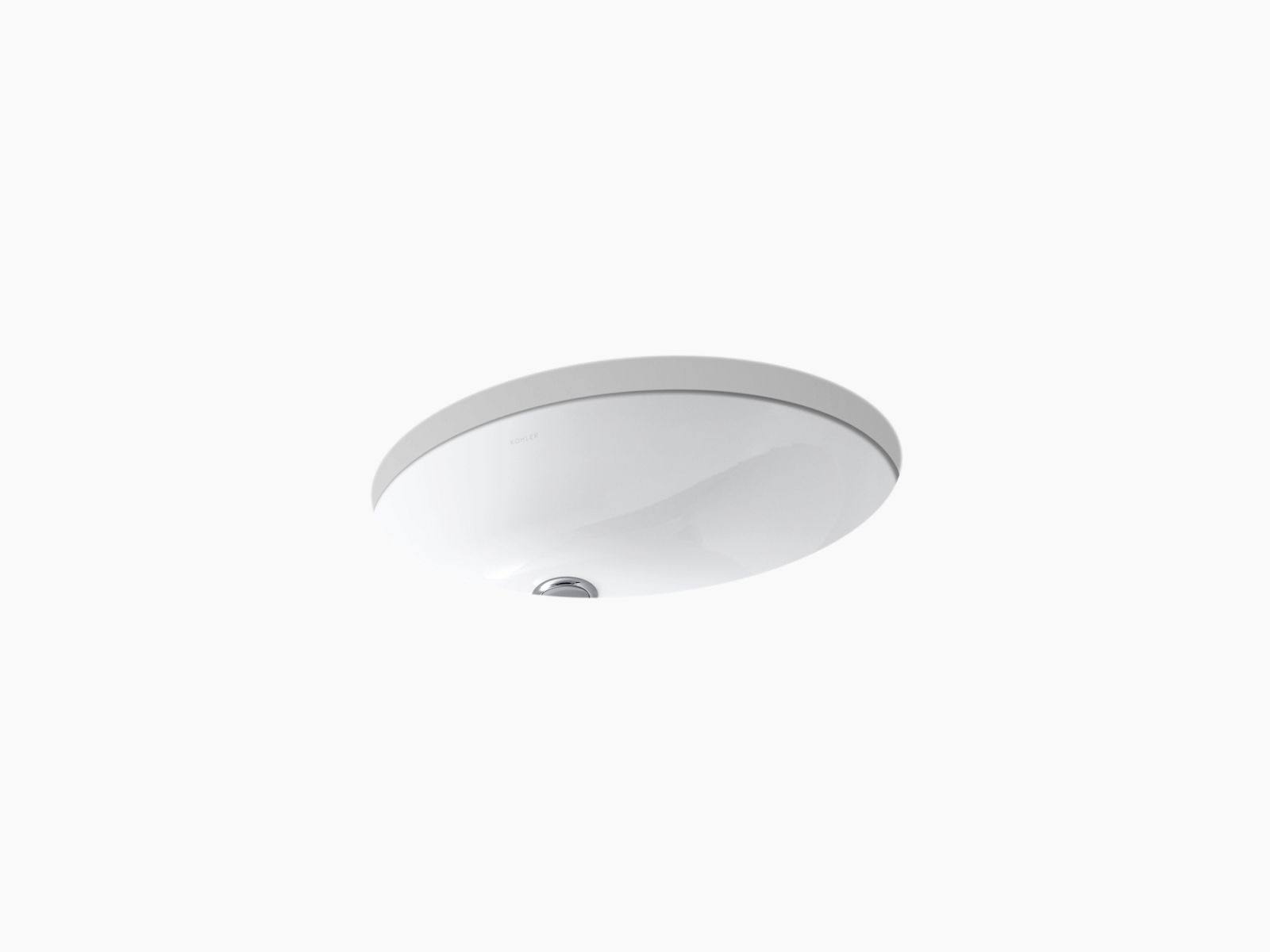 Kohler Caxton White Undermount Oval Bathroom Sink with Overflow