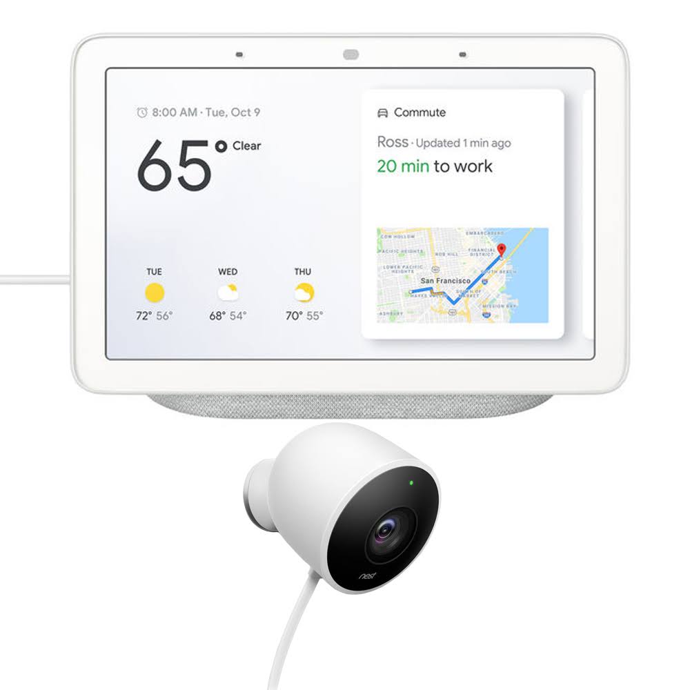 Google Home Hub with Google Assistant and Outdoor Security Camera