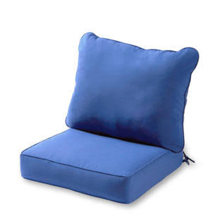Greendale Home Fashions Outdoor UV Water Fade Mildew -Resistant Solid Deep Seat Back Cushion Set Marine