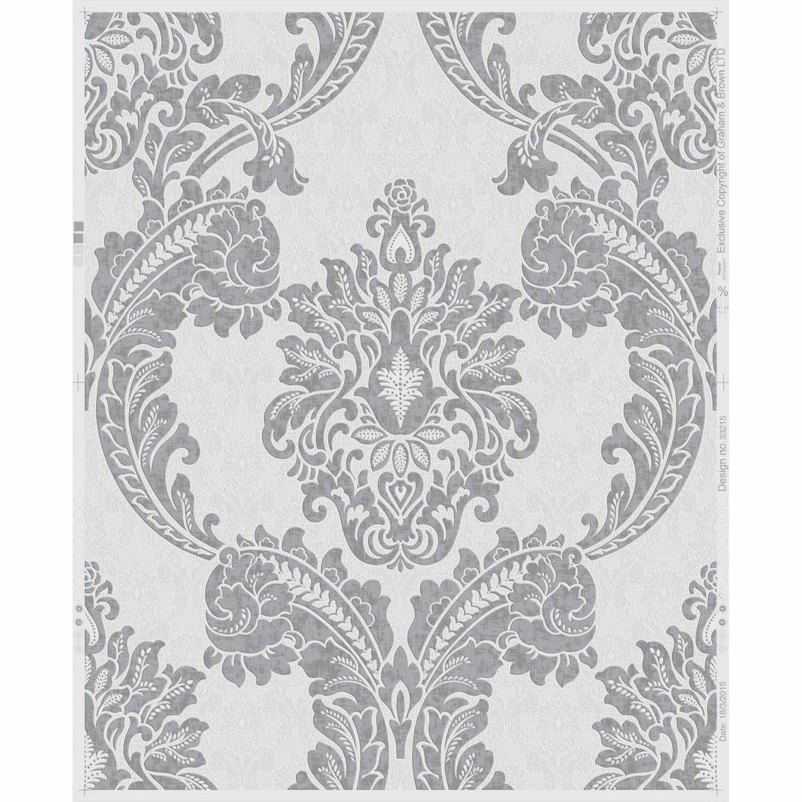 Graham u0026 Brown Regent Grey Wallpaper