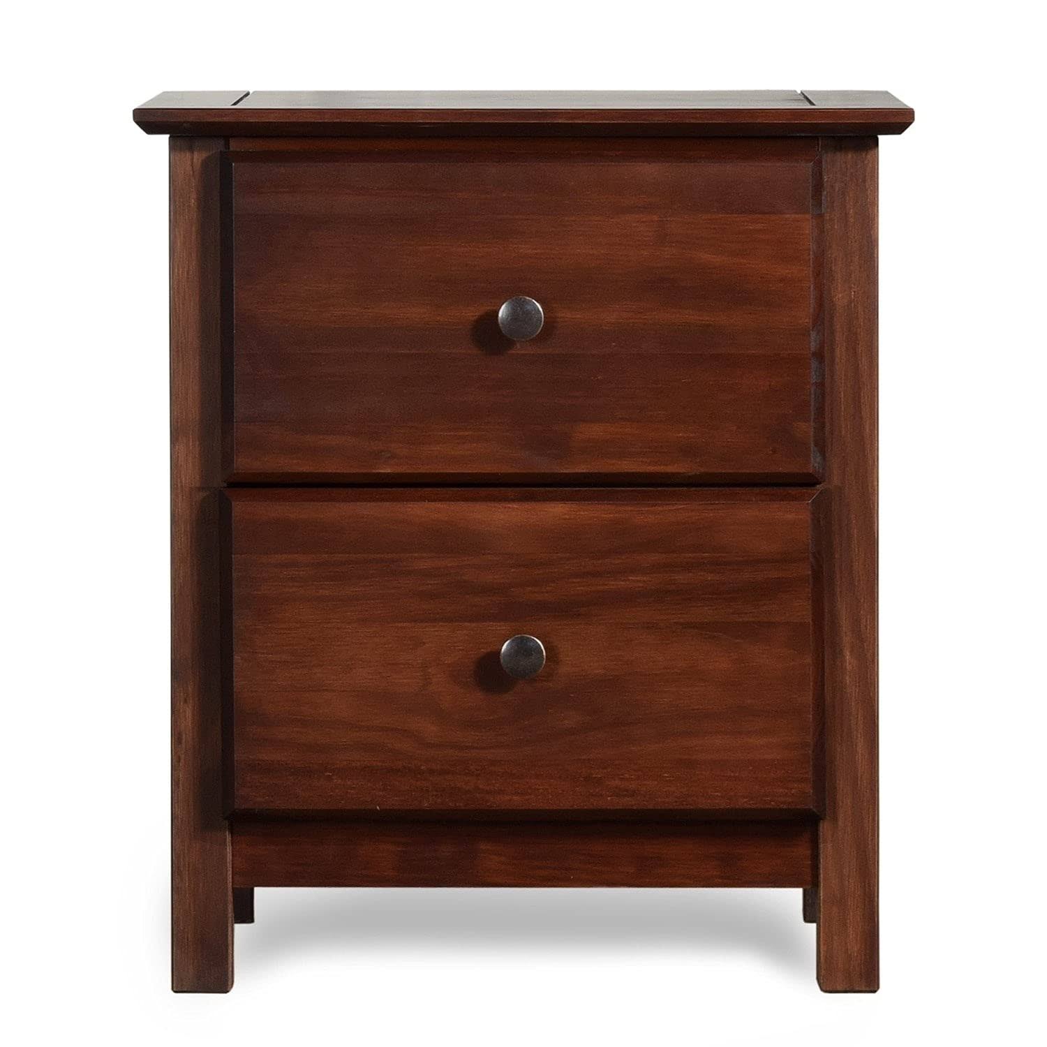 Grain Wood Furniture Shaker 2-Drawer Cherry Solid Wood Nightstand