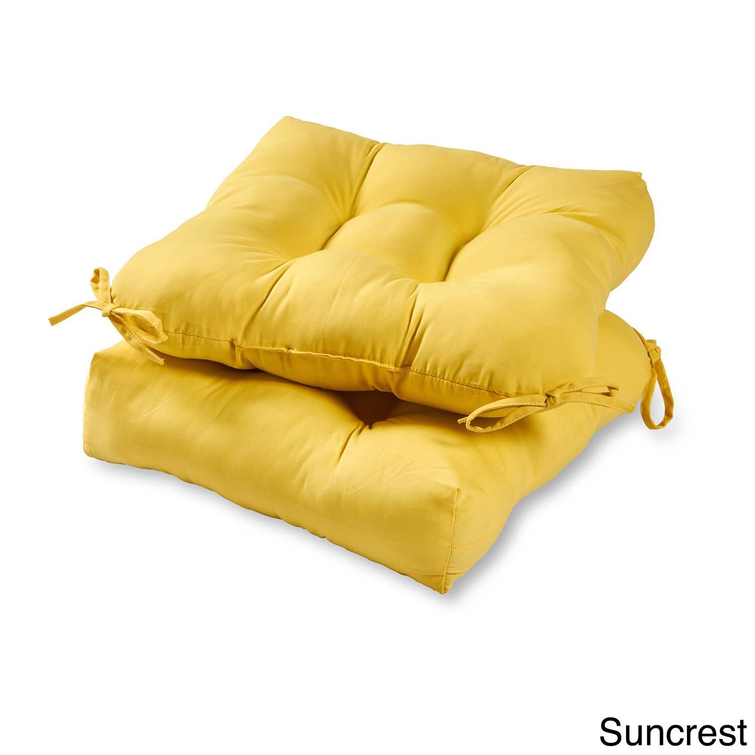 Driftwood 20-inch Outdoor Solid Chair Cushion (Set of 2) by Havenside Home - 20L x 20W - Sunbeam