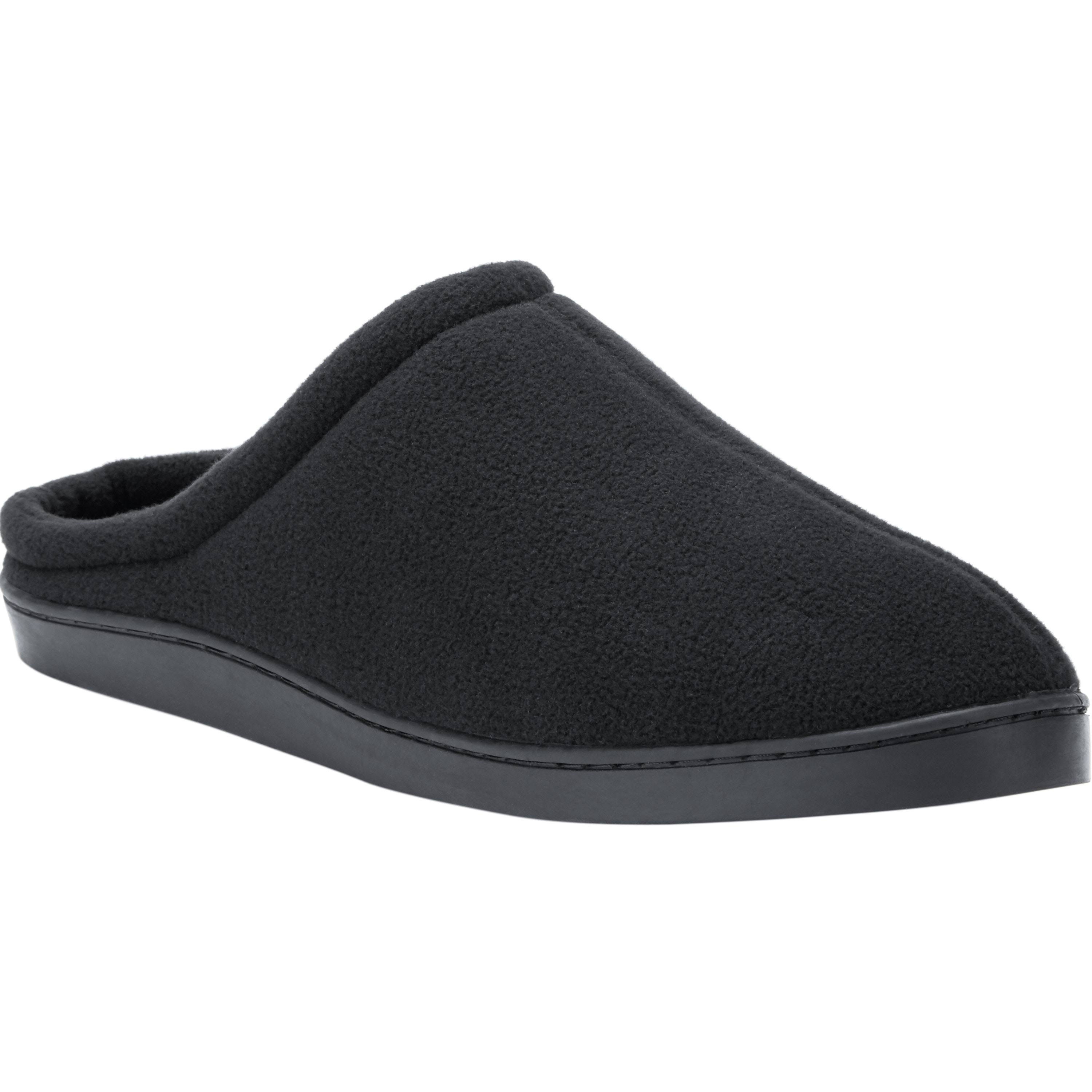 Men&s Fleece Clog Slippers by KingSize in Black (Size 14 M)