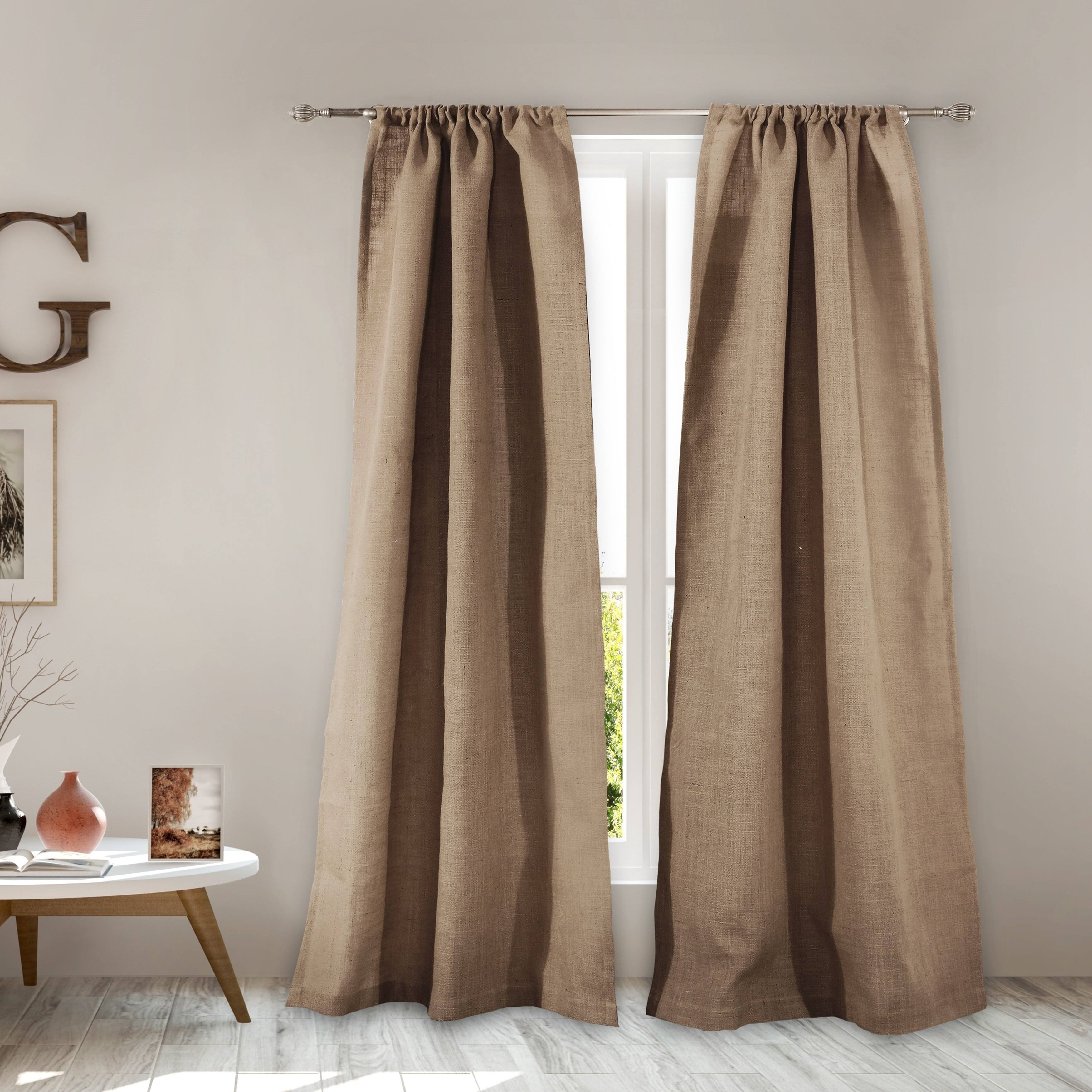 Greenland Home Burlap Window Curtain Panel Pair, Natural