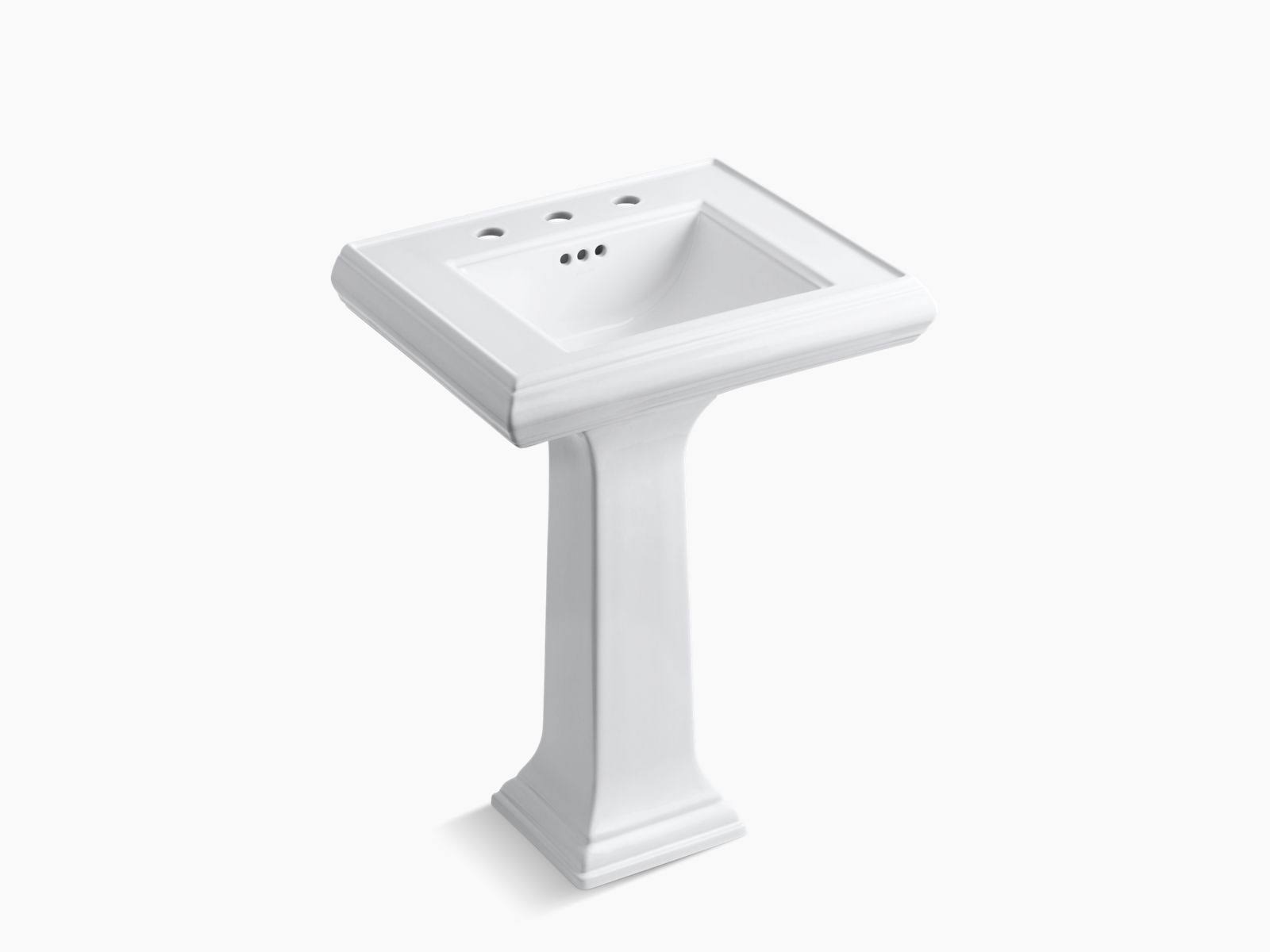 Kohler K-2238-8-0 Memoirs Pedestal Bathroom Sink, White