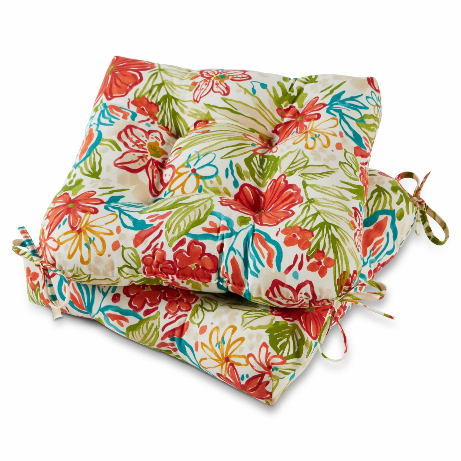 Greendale Home Fashions 20 in. Outdoor Seat Cushion - Set of 2 Breeze Floral