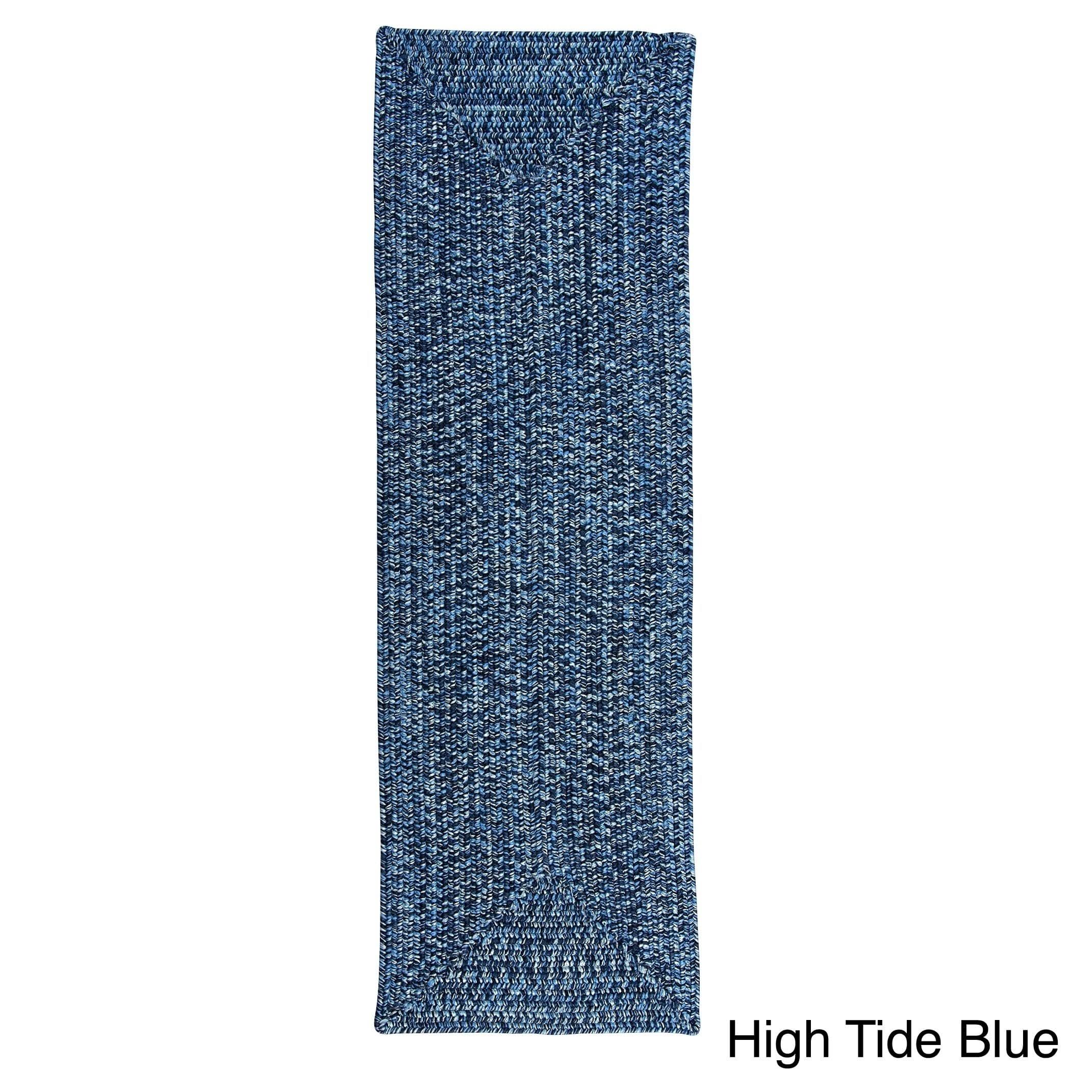Ocean&s Edge Braided Outdoor Rug - 2& x 5& Runner - High Tide Blue