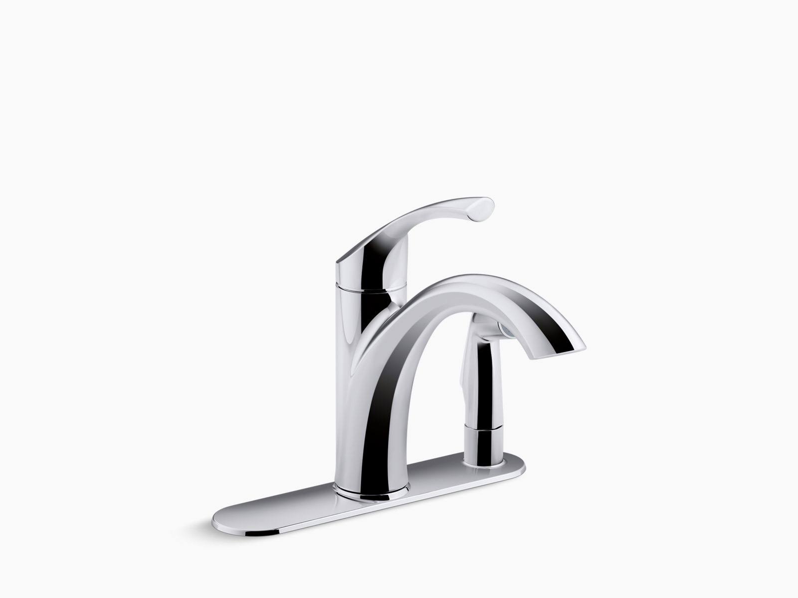 Mistos Standard Single-Handle Pull-Out Sprayer Kitchen Faucet in Polished Chrome with Side Sprayer