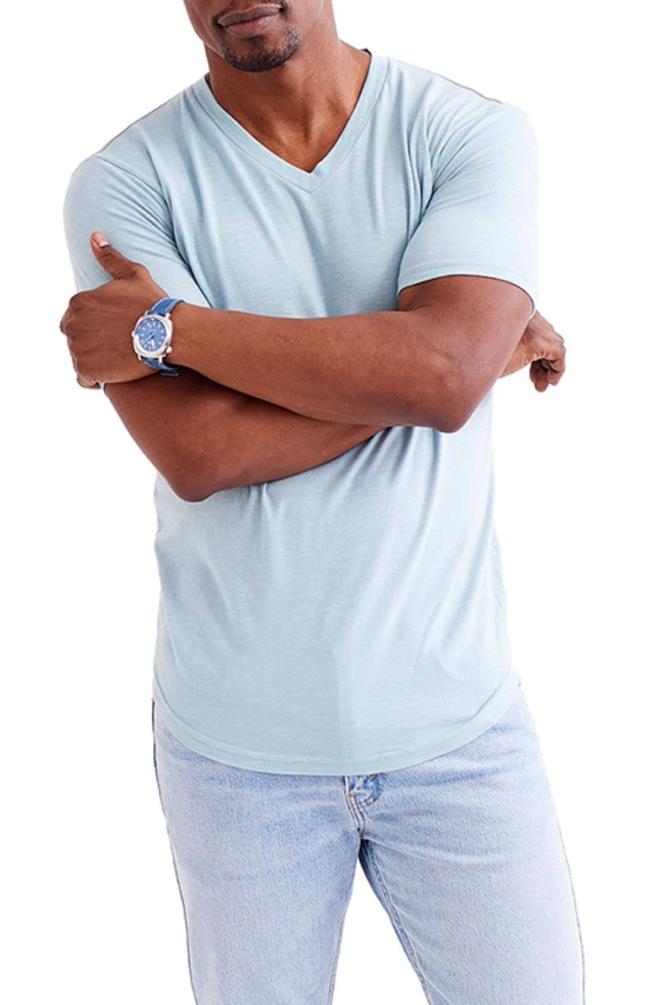 Goodlife Men&s Tri-Blend Scallop V-Neck T-Shirt | Cameo Blue