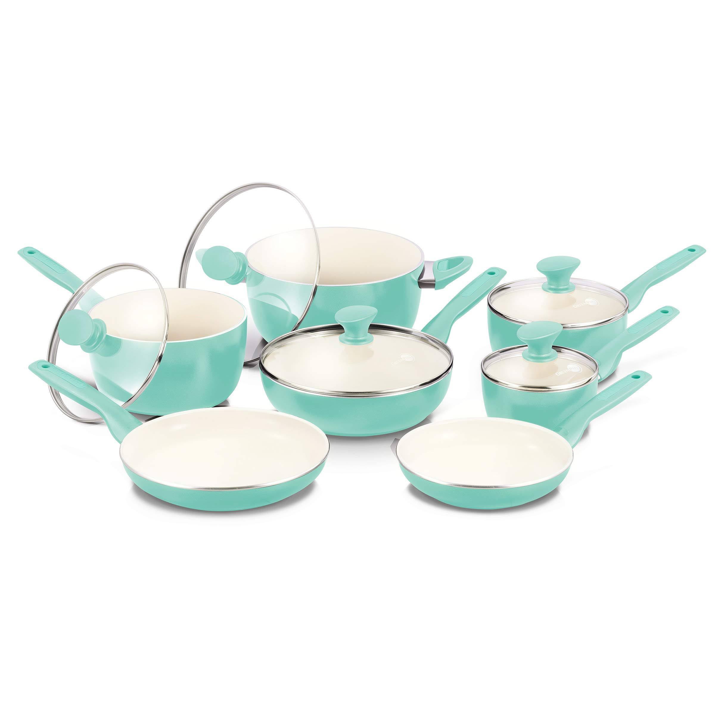 Greenpan Rio 12pc Ceramic Non-Stick Cookware Set, Turquoise