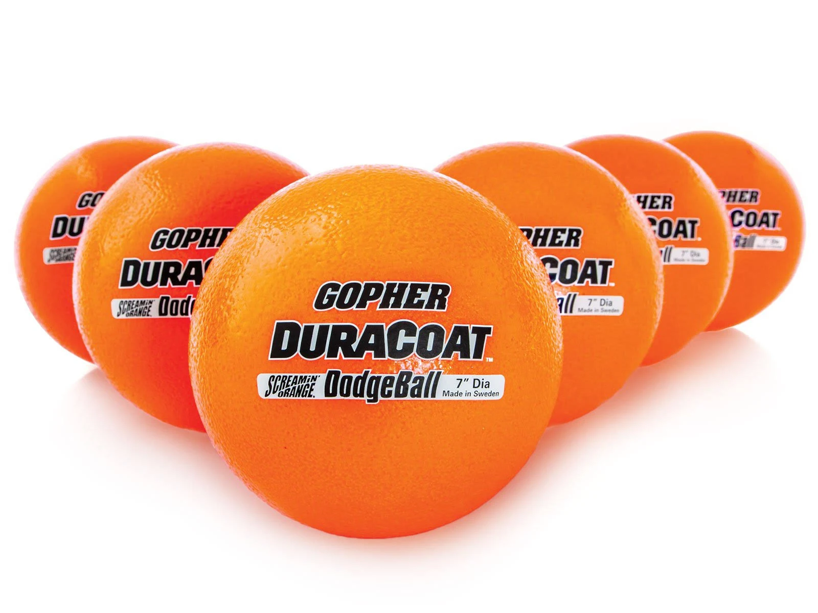 Gopher Duracoat Foam Dodgeballs - Screamin& Orange 7x22 Diameter