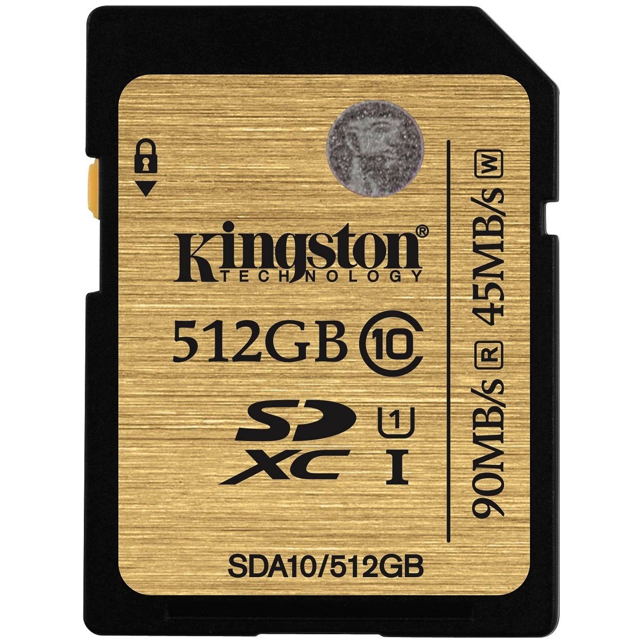 Kingston SDA10/512GB Class 10 UHS-I 512gb SDXC Flash Memory Card