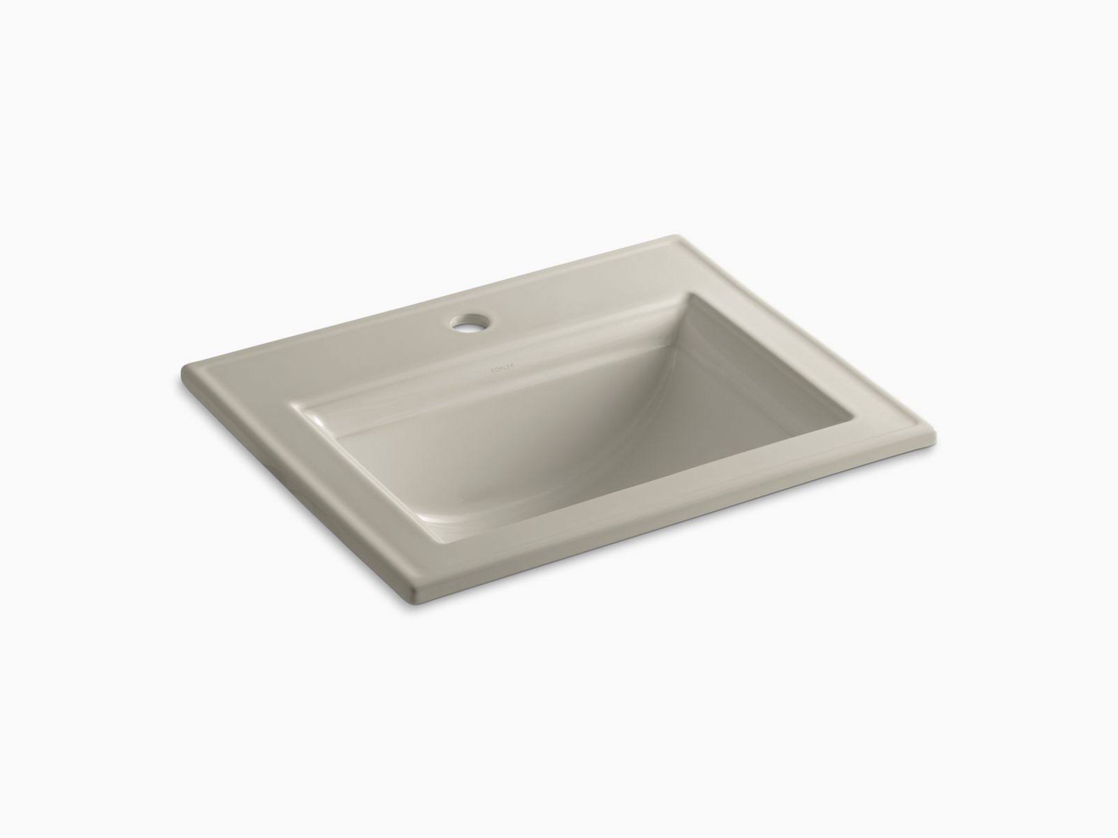 Kohler 2337-1-G9 Memoirs Stately Drop-in Bathroom Sink with Single Faucet Hole - Sandbar