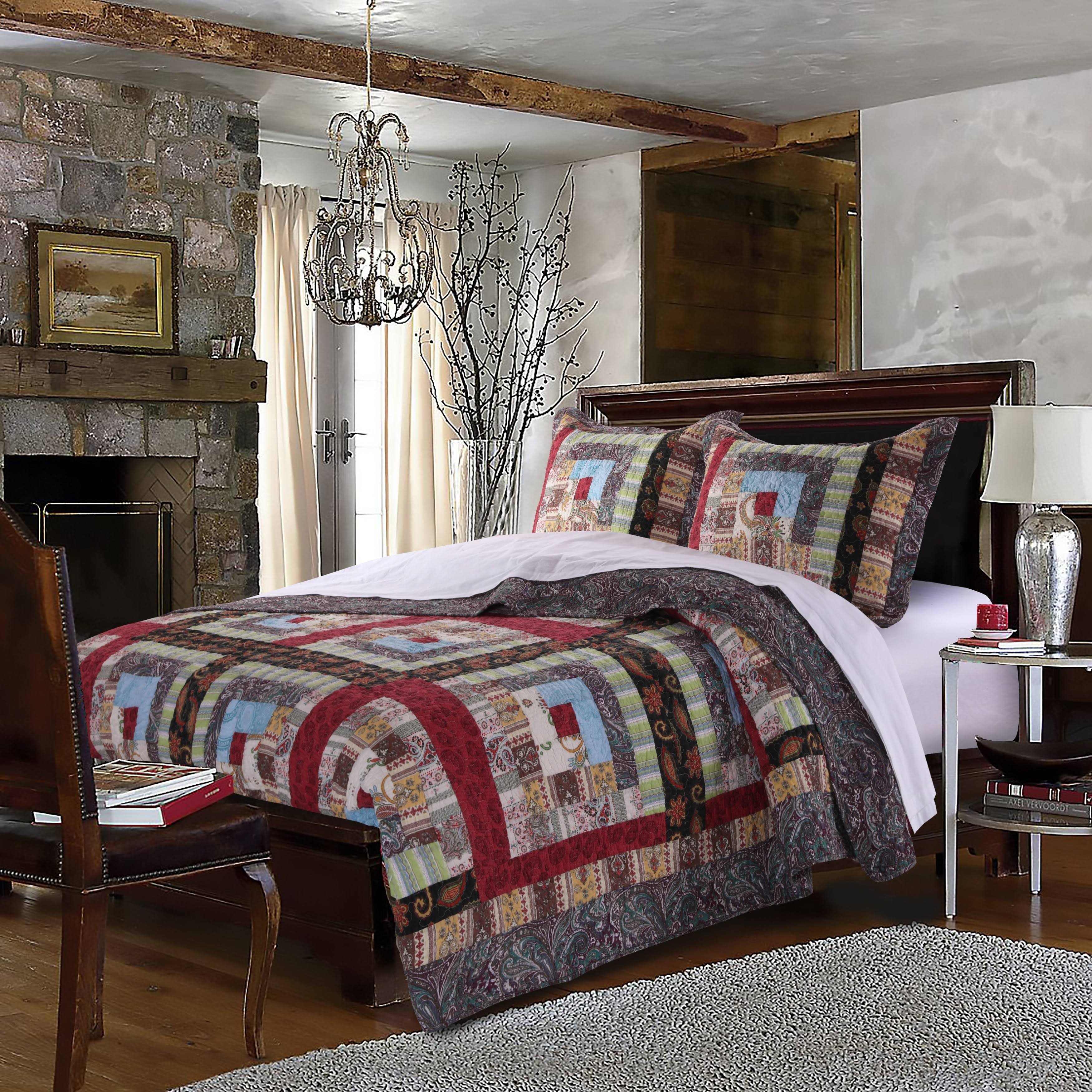 Greenland Home Fashions Colorado Lodge Patchwork Cotton Quilt Set - Twin - 2 Piece