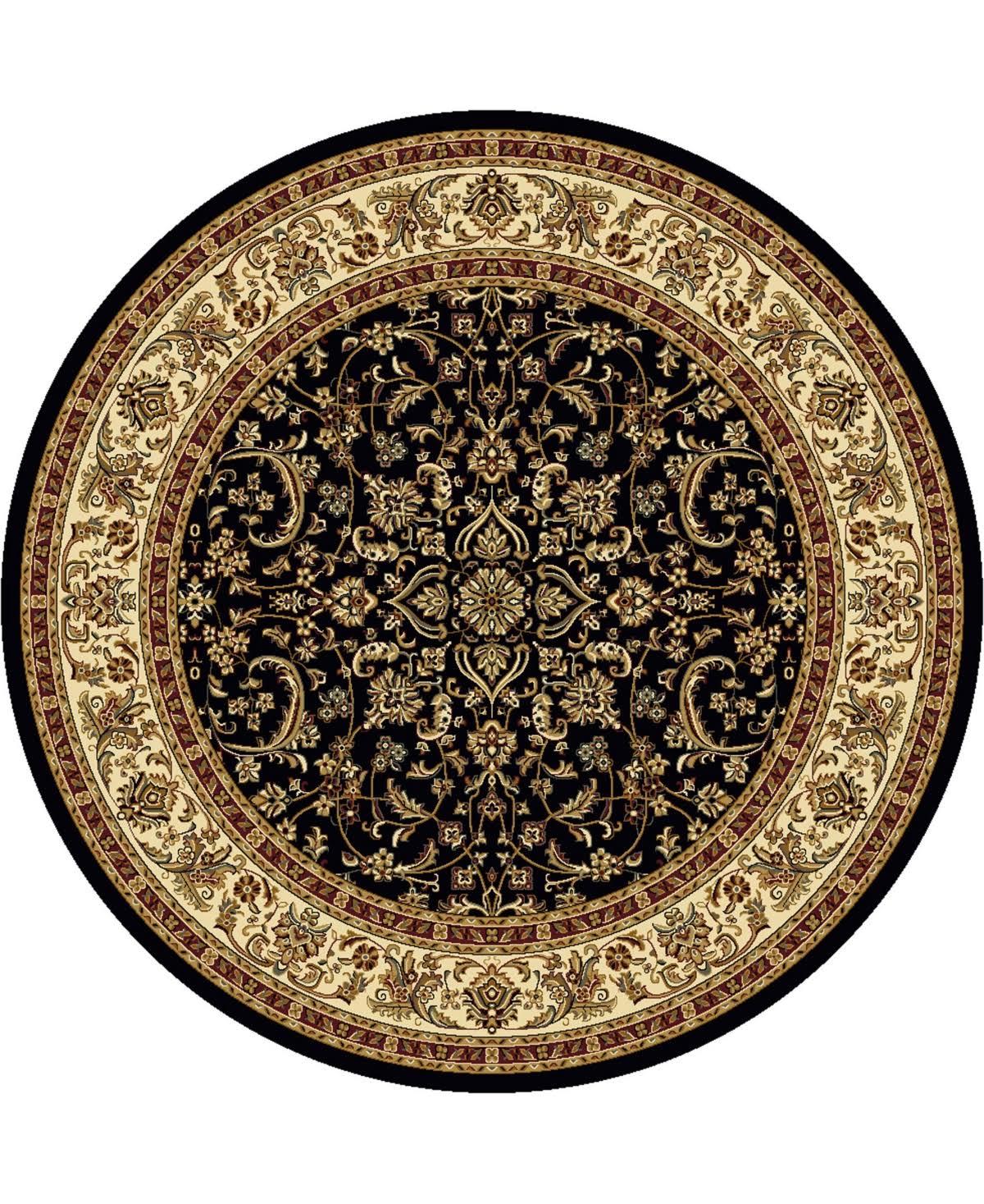 Radici USA Noble 1318 5&3x22 Round Black Area Rug